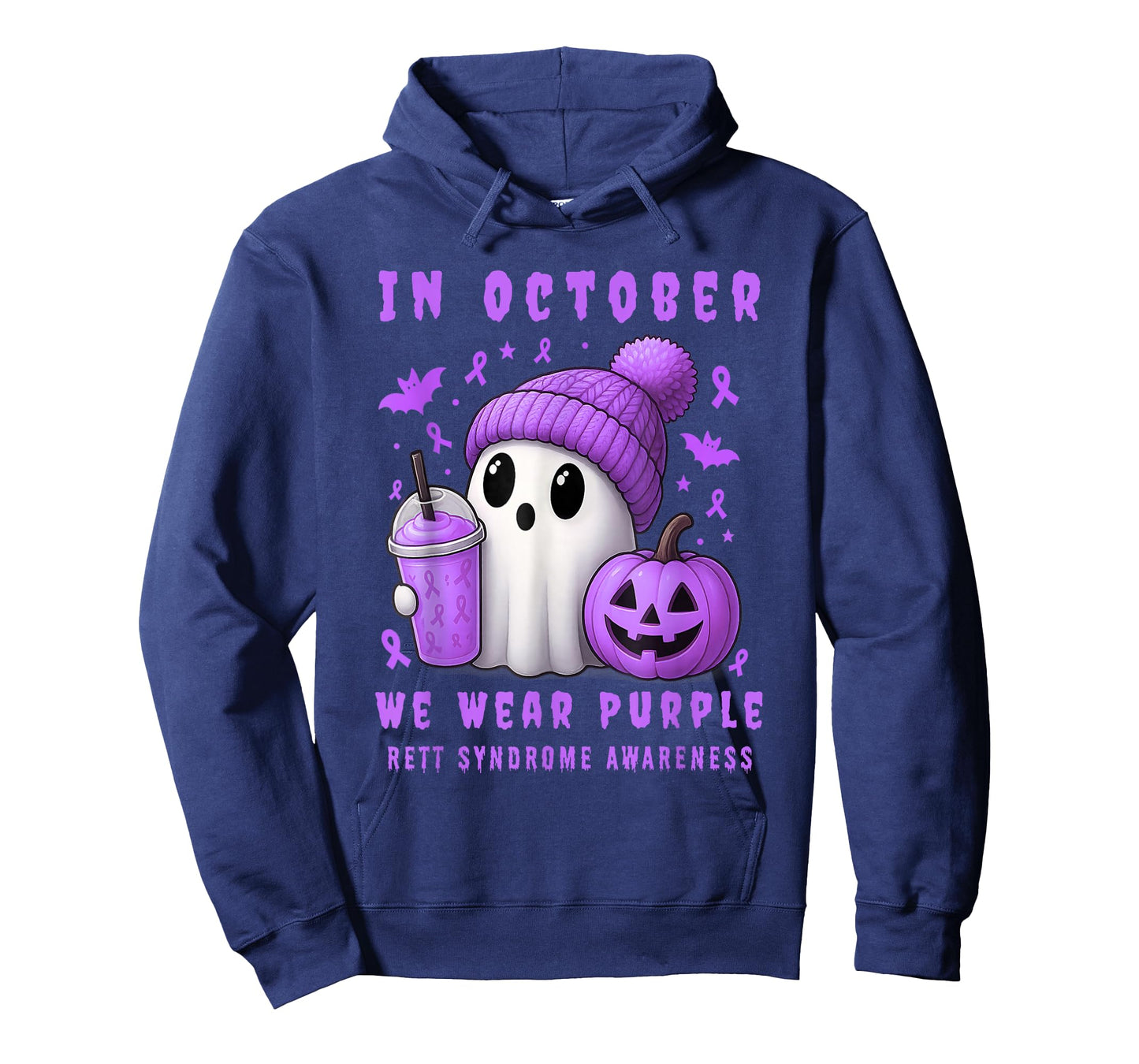 Halloween Boo Rett Syndrome Awareness in October Purple T-Shirt