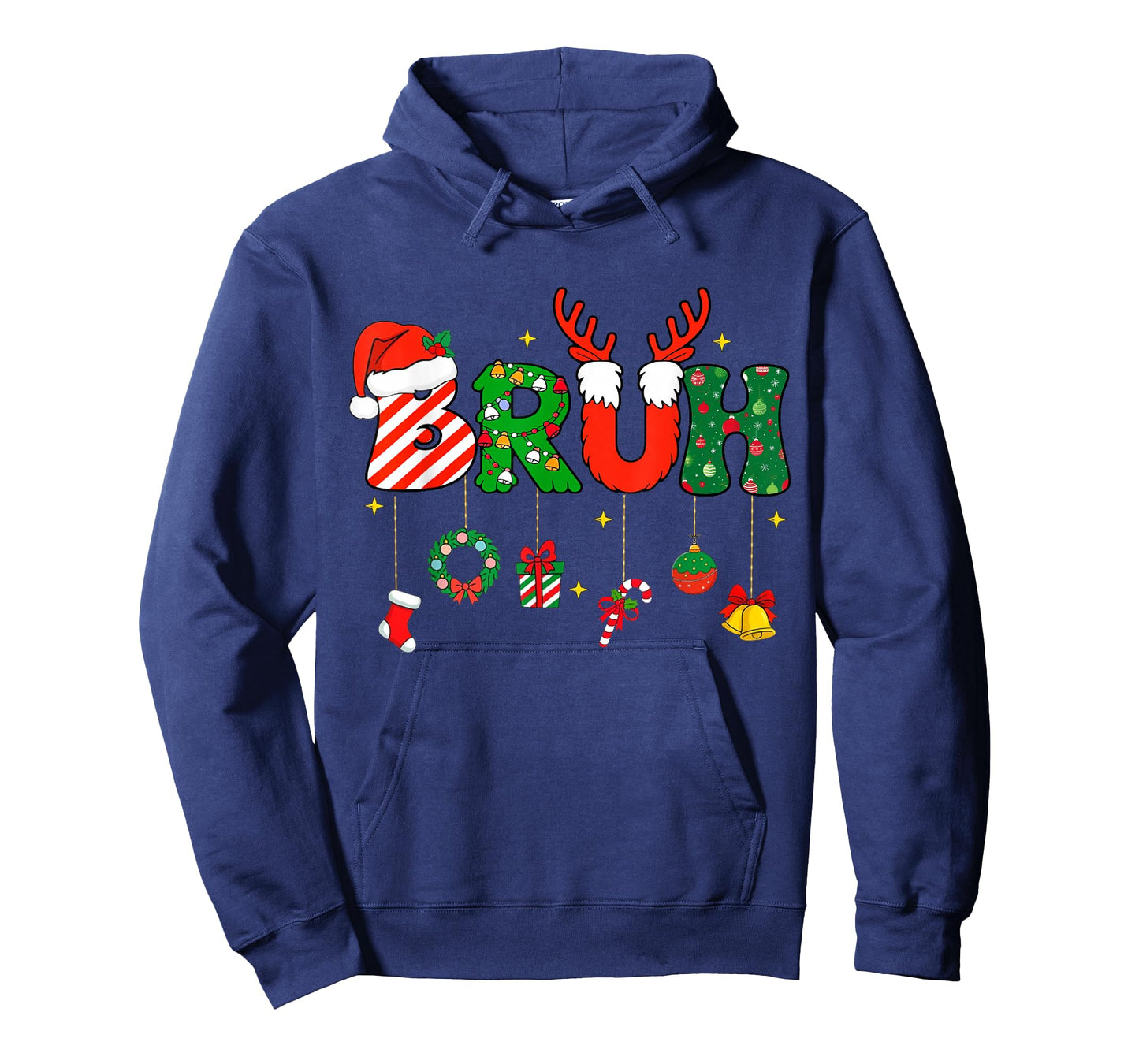 Bruh Funny Christmas Red Plaid Teens Boys Kids Xmas Pajamas T-Shirt