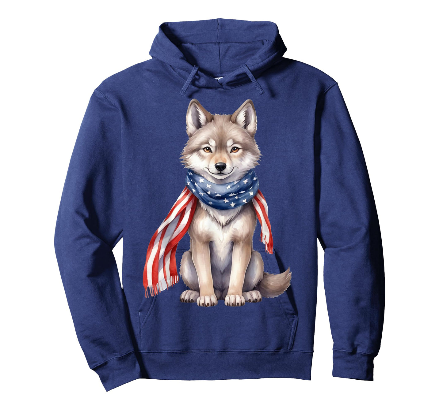 Wolf 4th of July American Flag Wolf Animal Patriotic T-Shirt for Women Kids Men