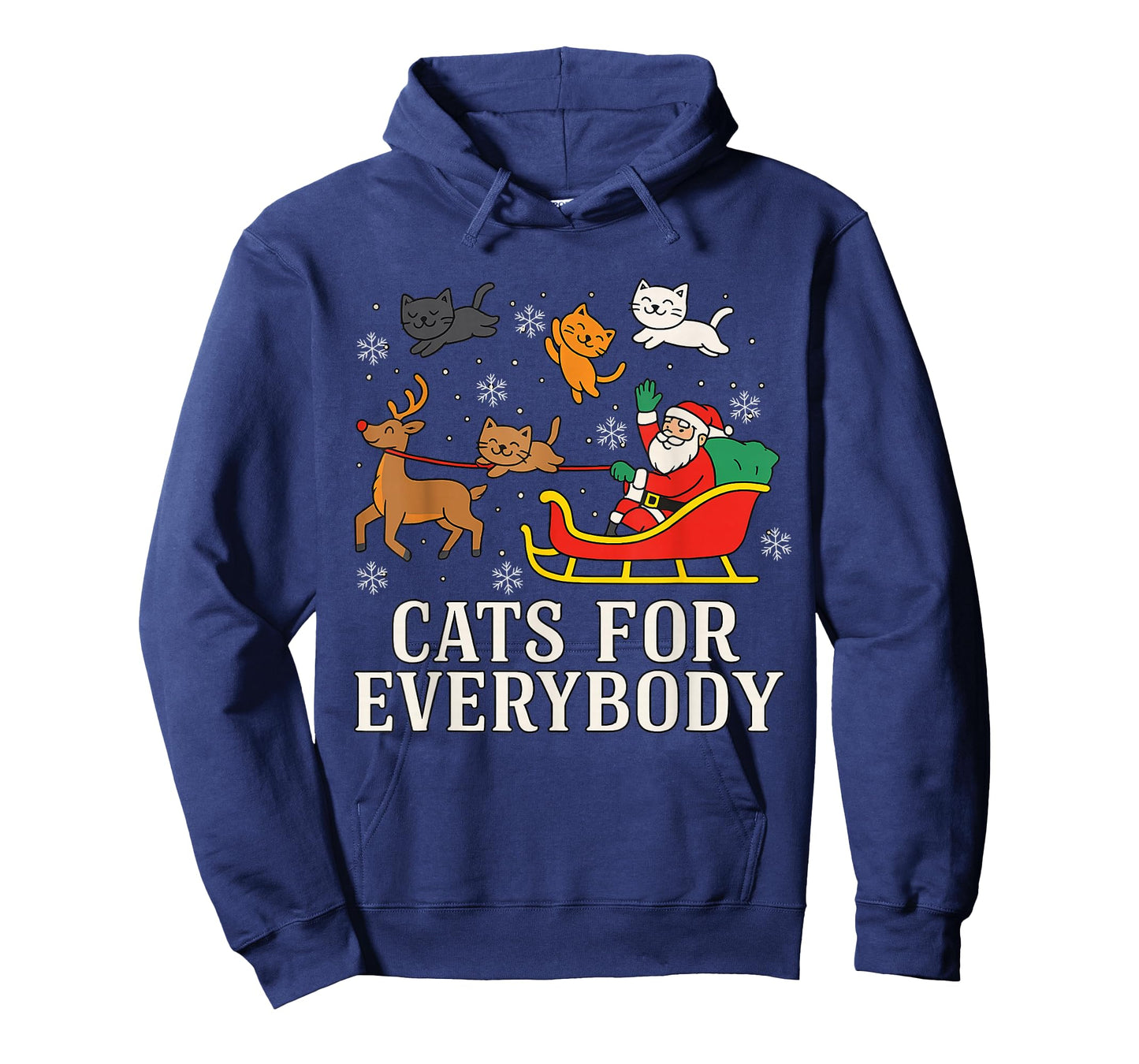 Cats for Everybody Christmas Cat Funny Xmas Women Santa T-Shirt