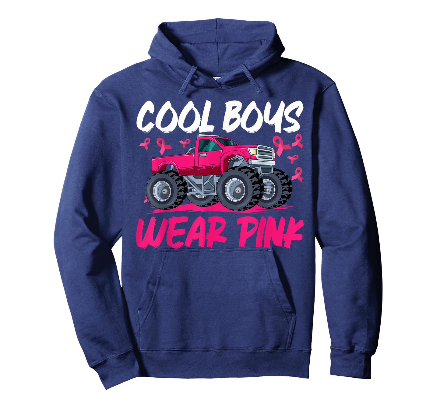 Monster Truck Breast Cancer Awareness Cool Boys Wear Pink T-Shirt