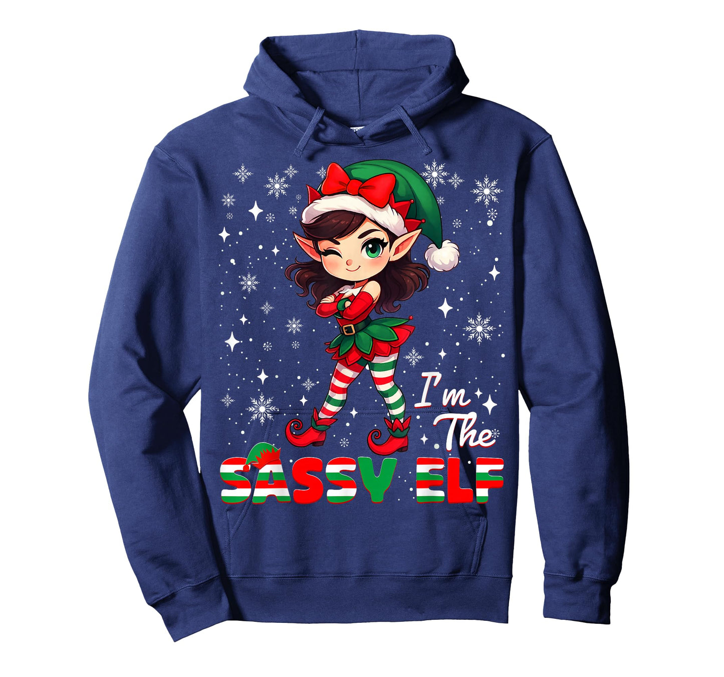 Im The Sassy Elf Cute Snowflake Christmas Xmas Girl Women T-Shirt