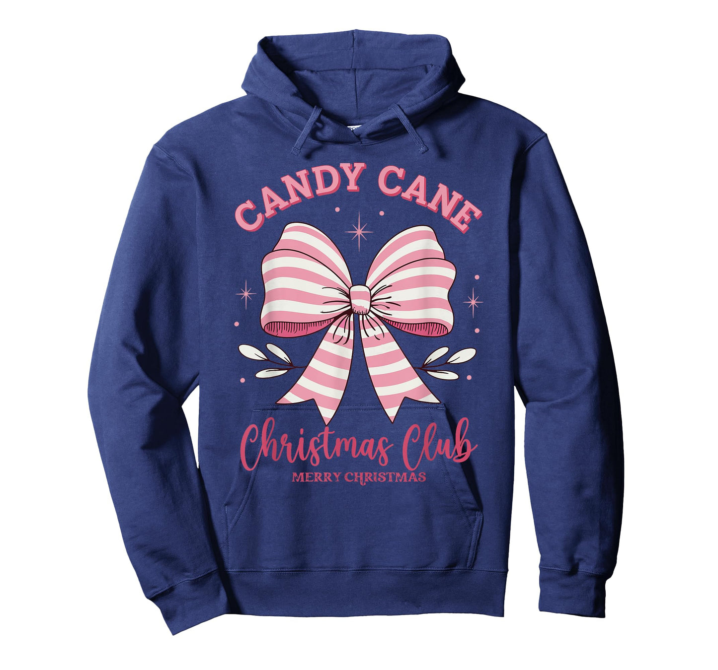 Pink Candy Cane Christmas Club Cute Coquette Bow Women Girl T-Shirt