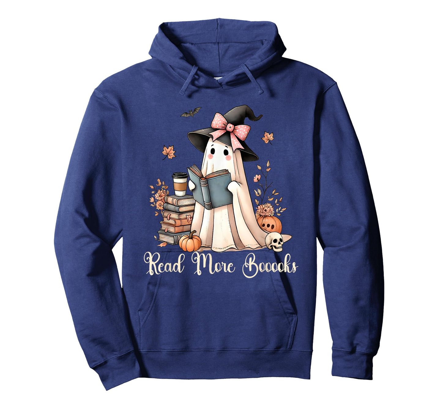 Ghost Reading Book Coquette Bow Halloween Girl Kid Teacher T-Shirt