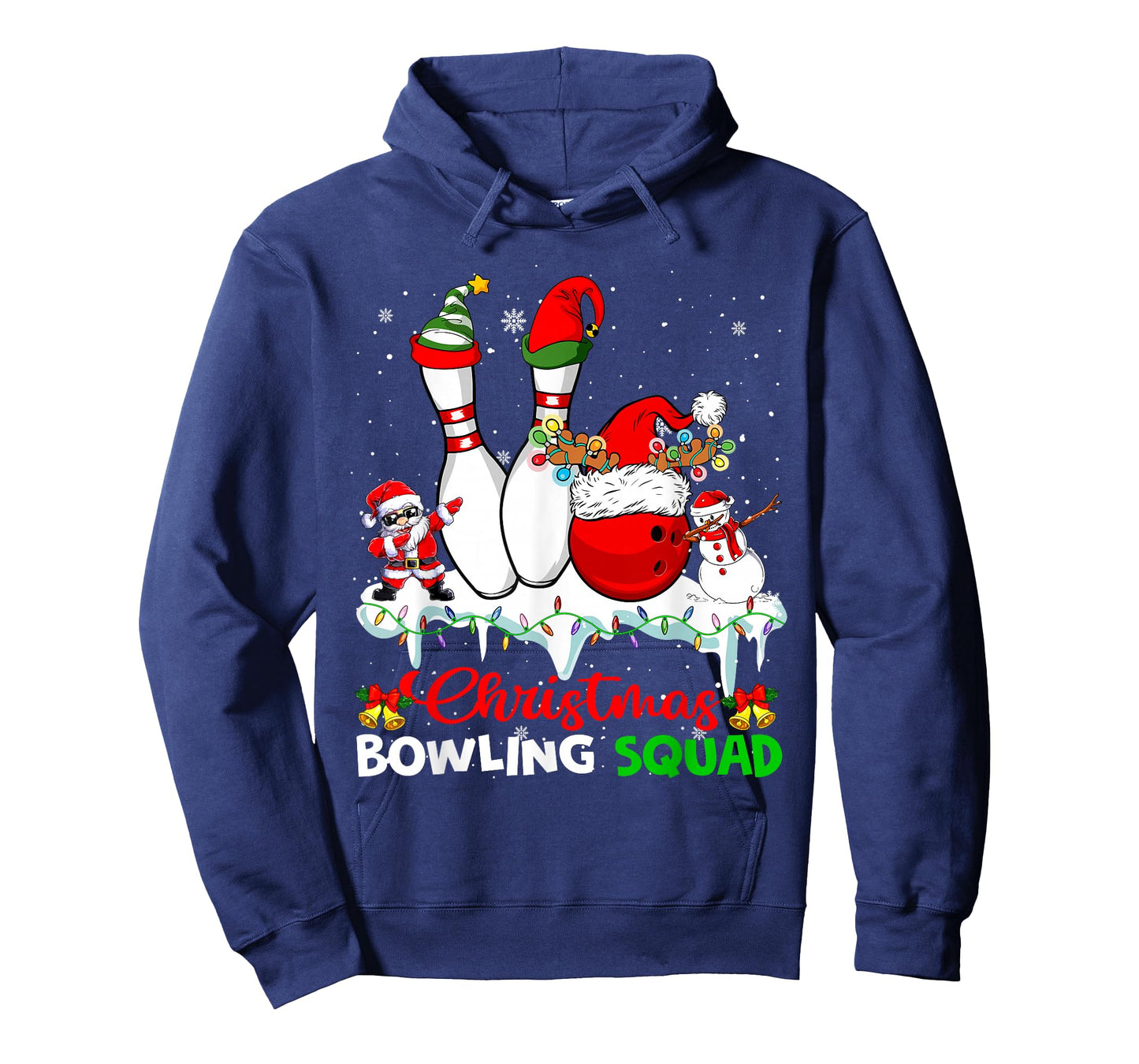 Christmas Bowling Squad Dabbing Santa Elf Bowling Tools T-Shirt