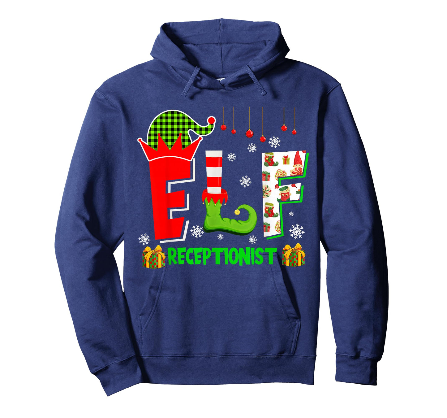 Elf Receptionist Christmas Costume Matching Elf Lover Family T-Shirt