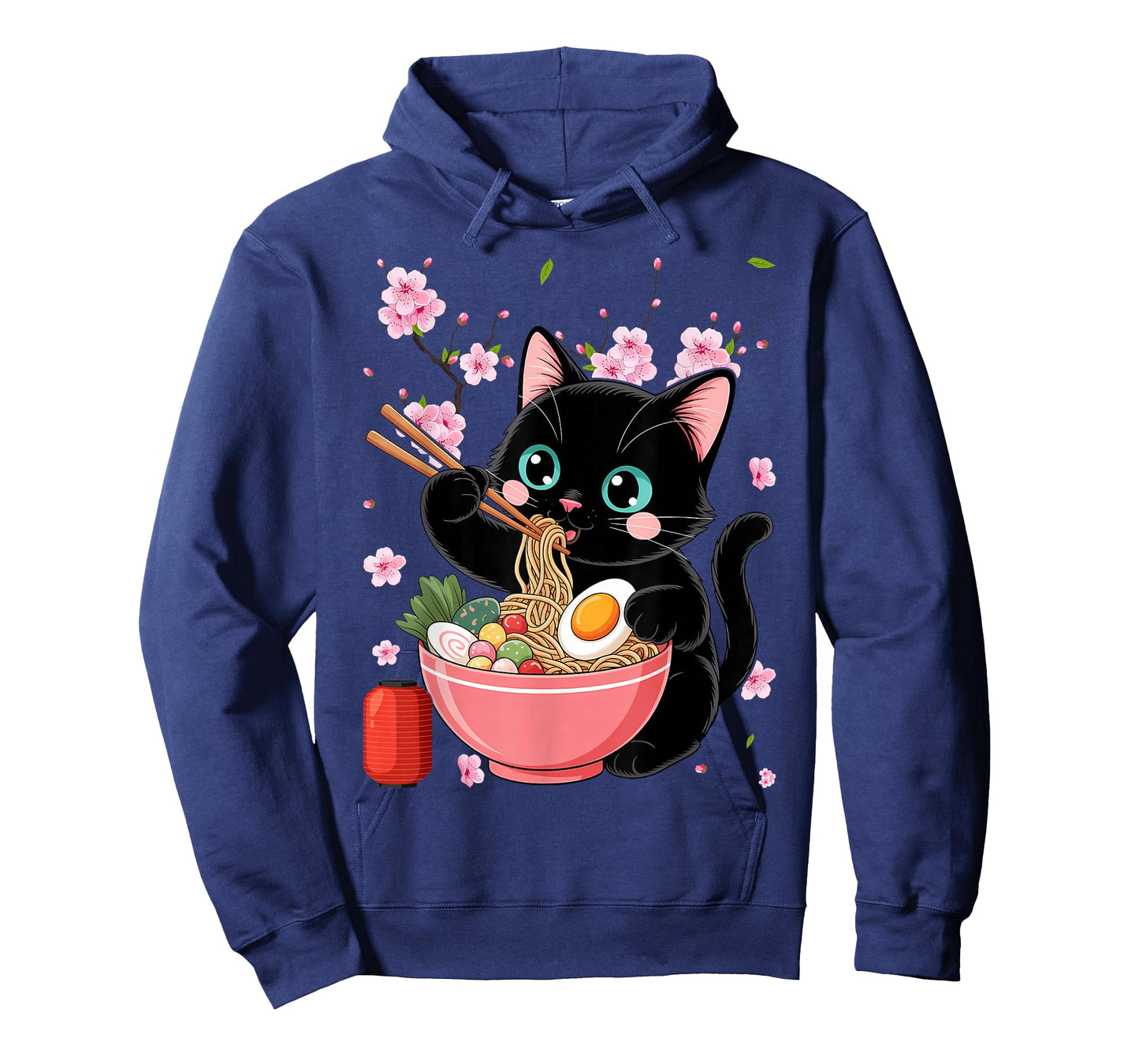 Retro โ Japanese Anime Black Cat Eating Ramen T-Shirt