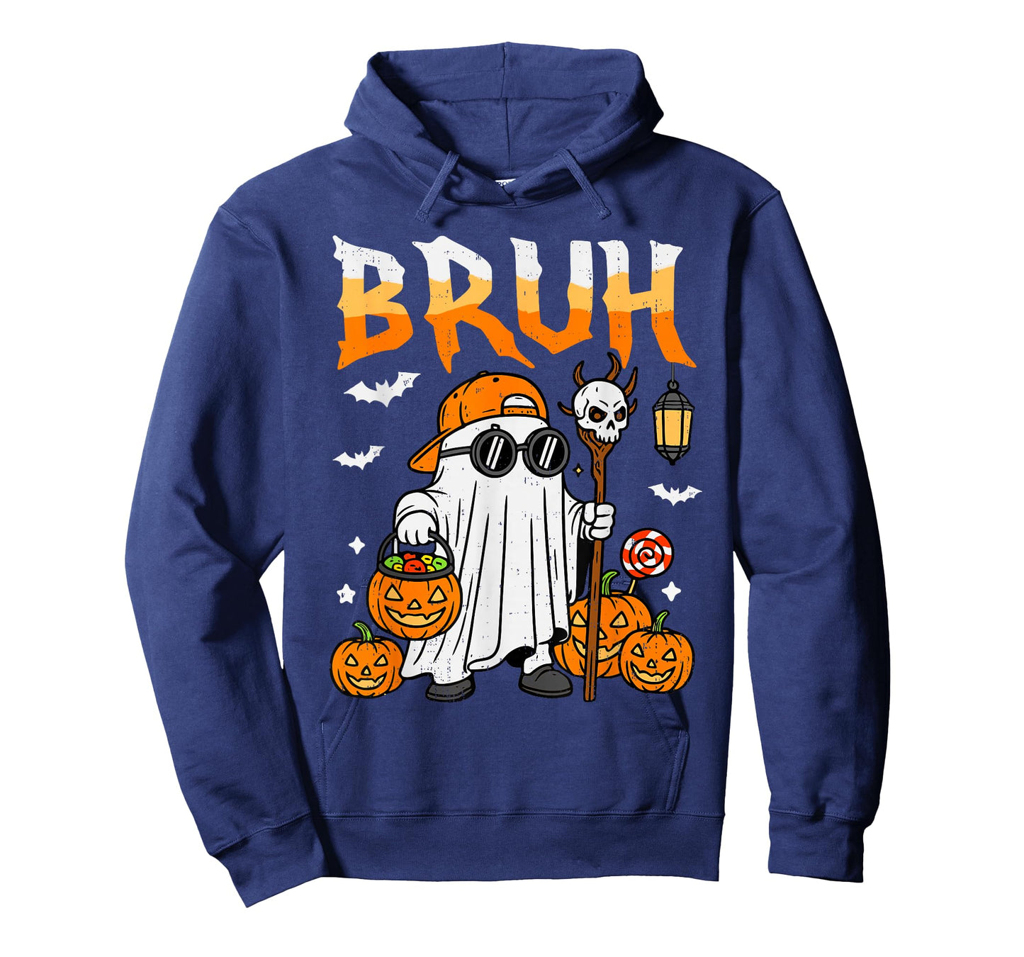 Bruh Ghost Candy Pumpkin Halloween Costume Boy Teen Bro Kid T-Shirt