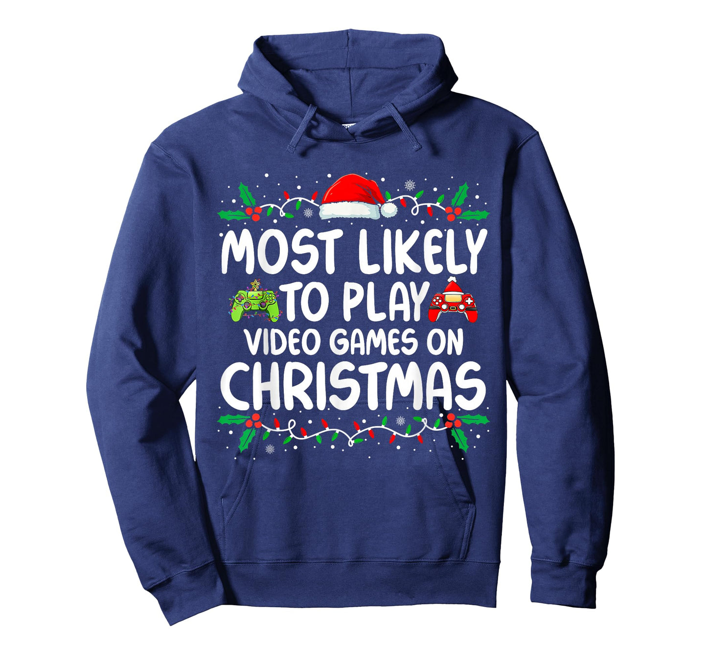 Most Likely to Play Video Game On Christmas Santa Gaming T-Shirt