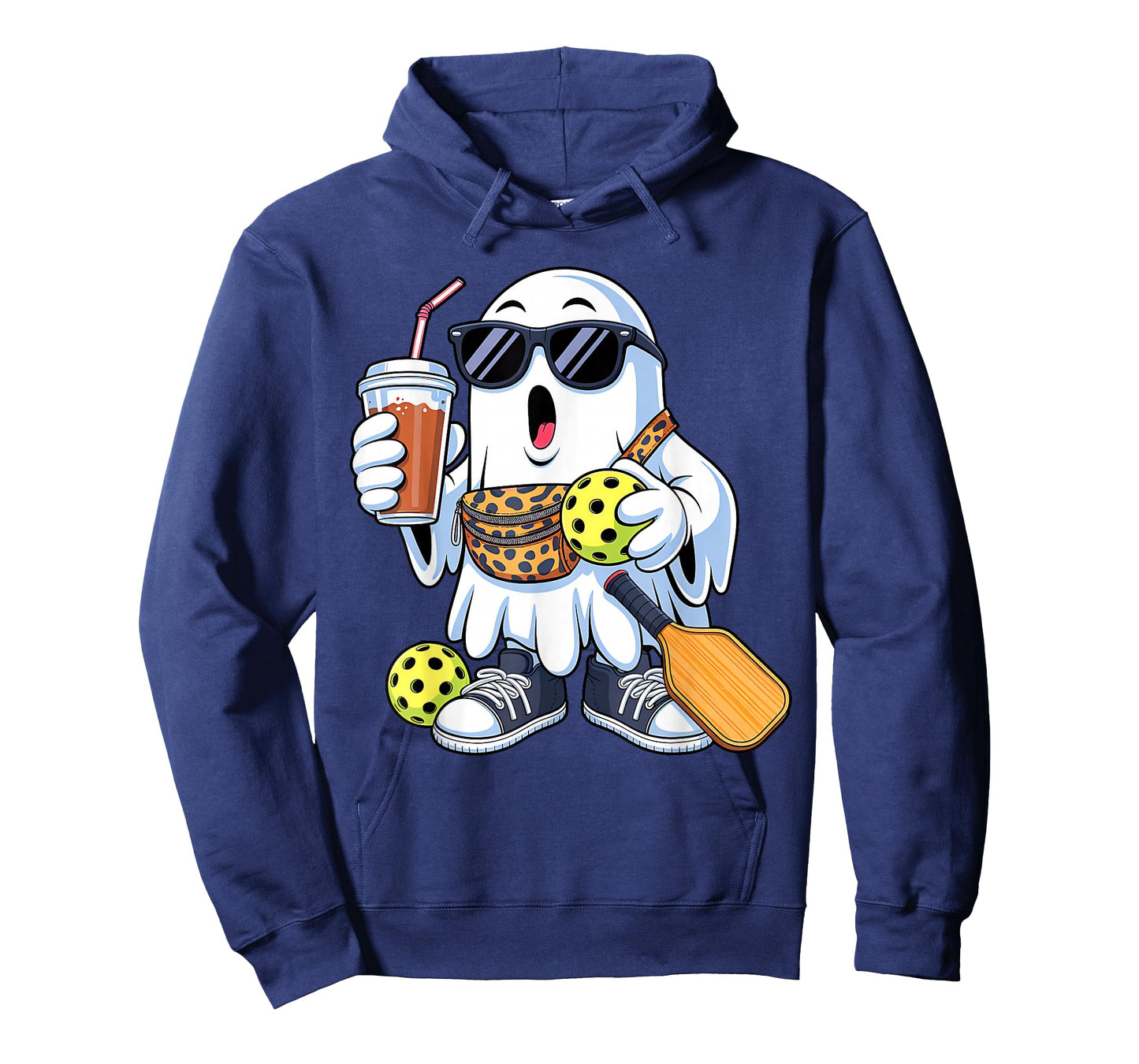 Funny Ghost Pickleball Boo Coffee Halloween Mens Womens Kids T-Shirt