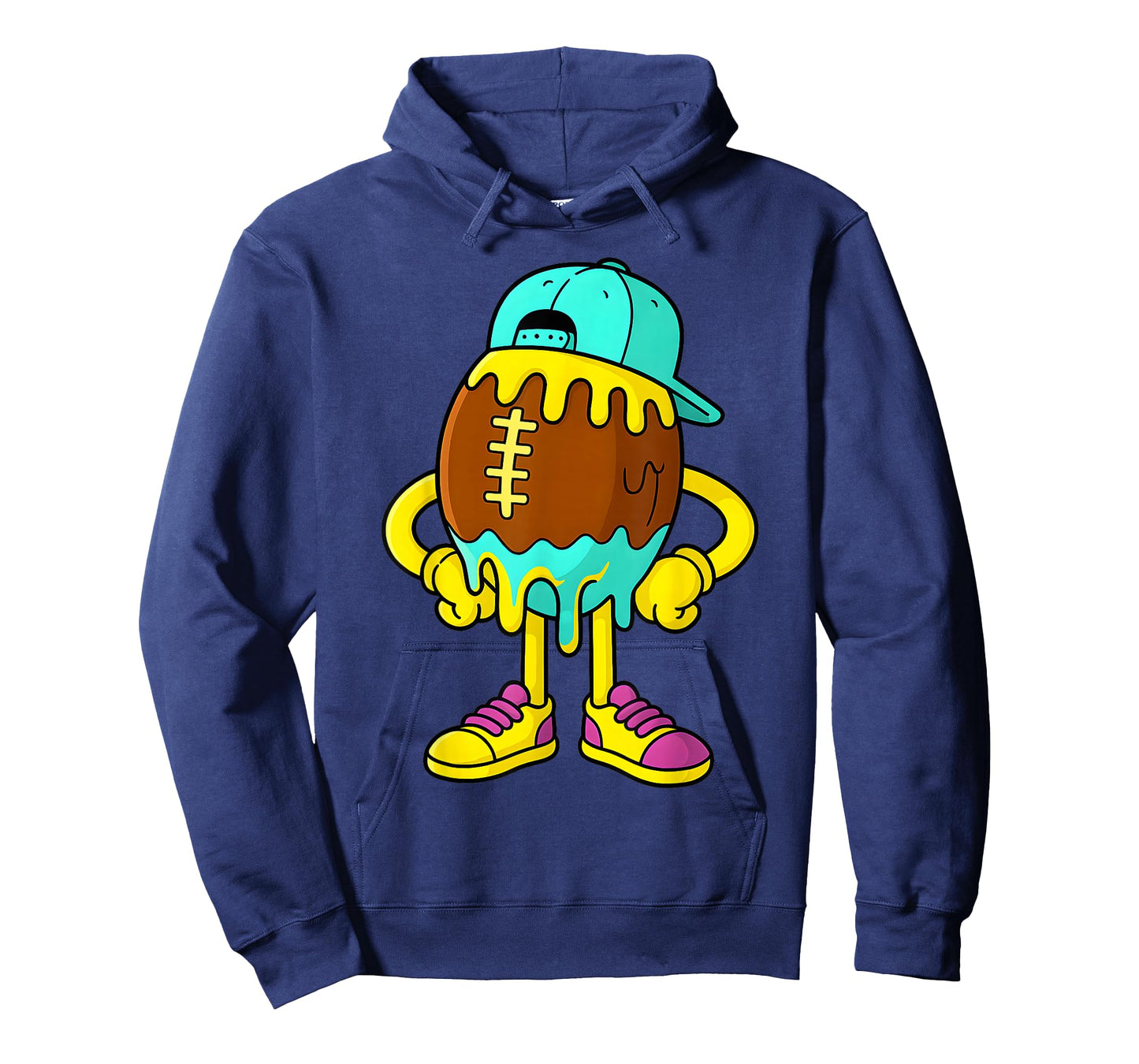 Football Drip Boys Football Ice Cream Drip Character T-Shirt