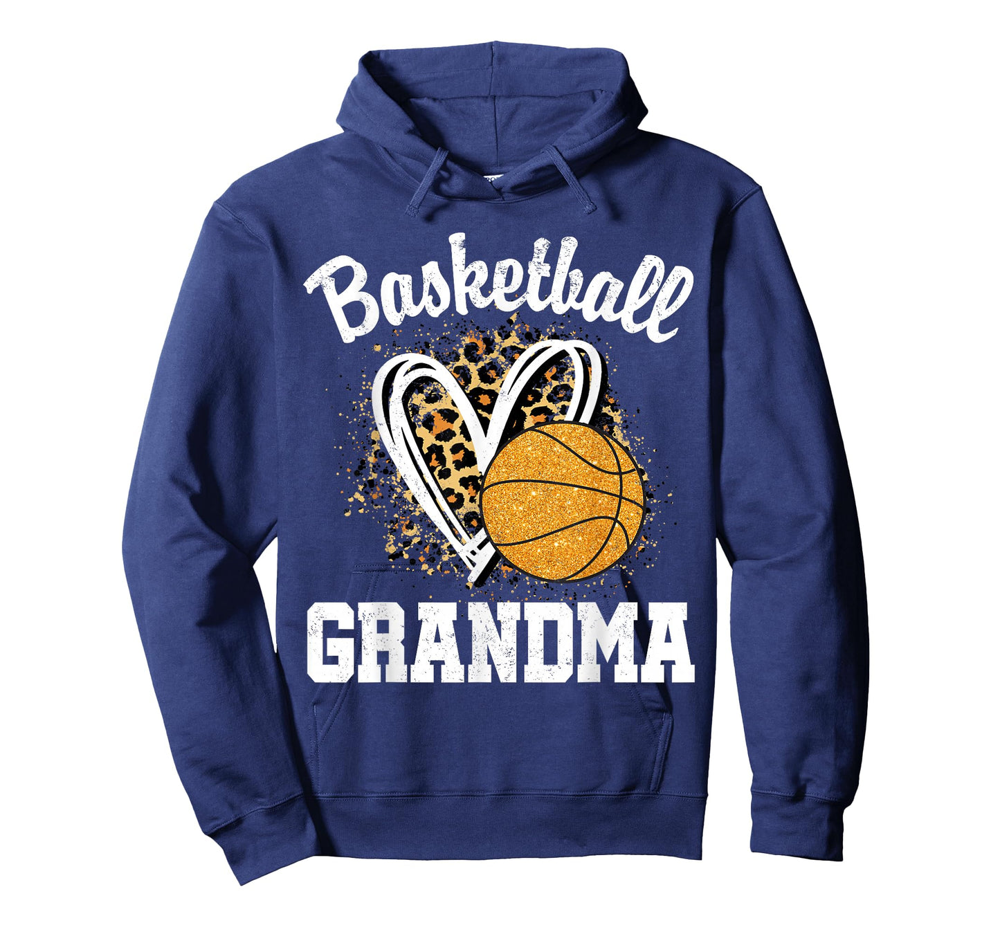 Basketball Grandma Leopard Heart T-Shirt