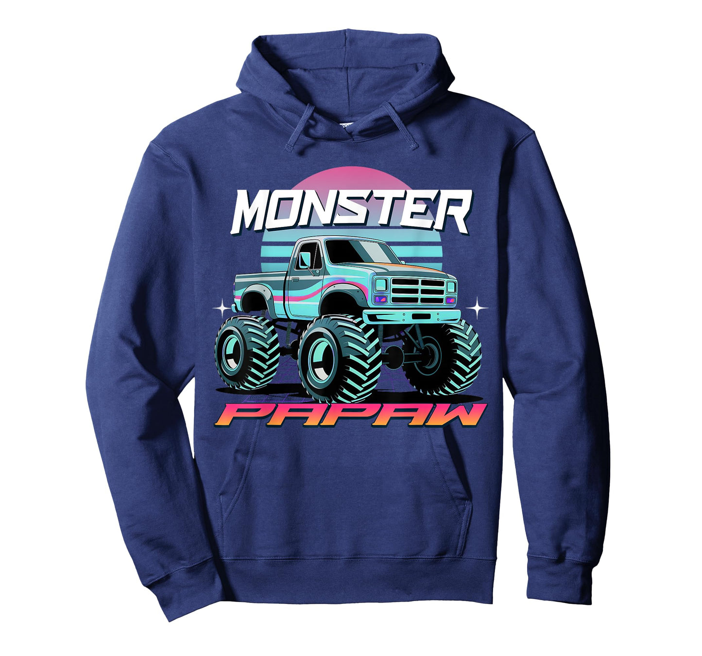 Monster Truck Papaw Aesthetic Monster Truck 80's Retrowave T-Shirt