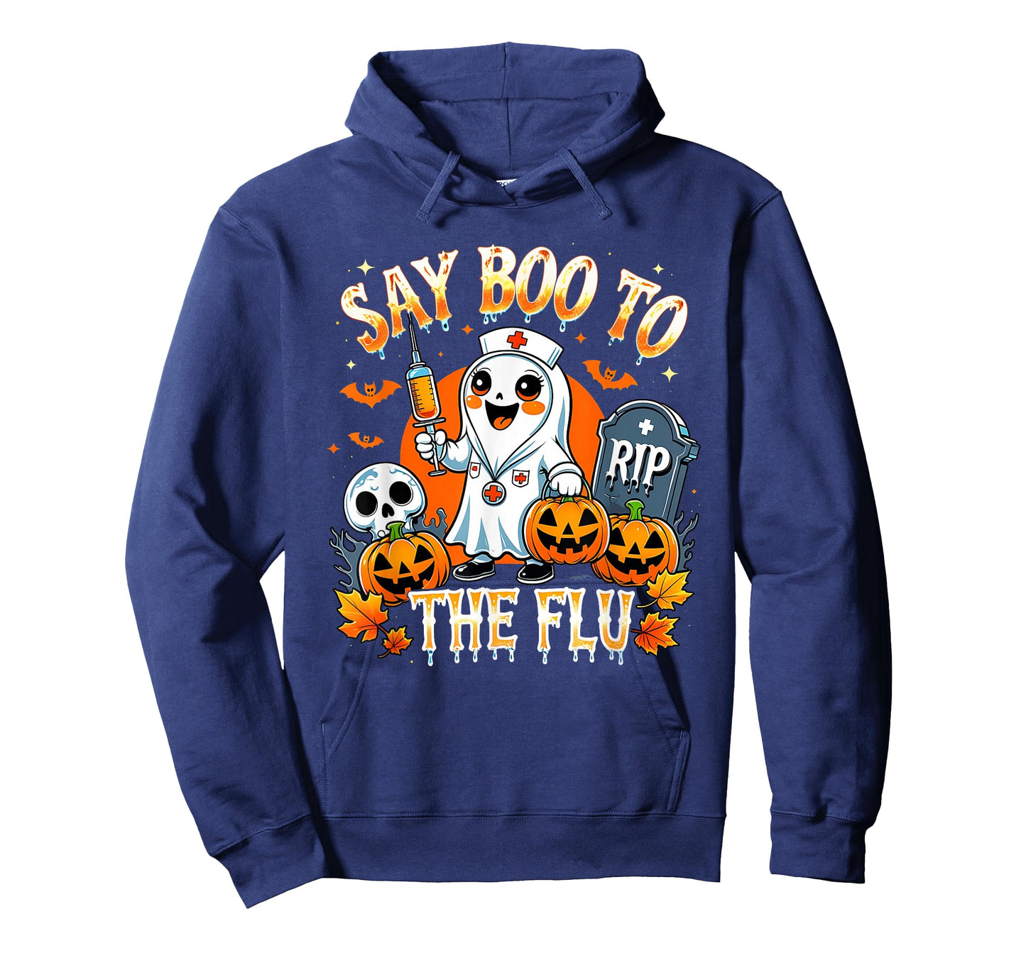 Say Boo to The Flu Ghost Nurse Halloween Costume T-Shirt
