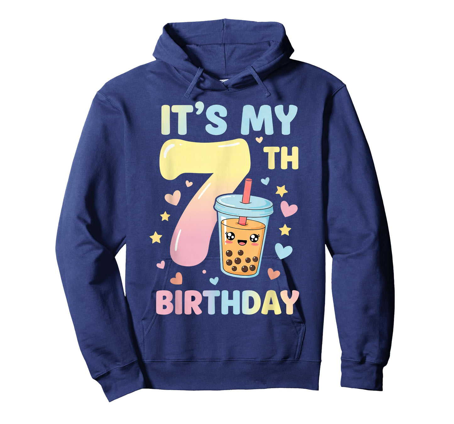 It's My 7th Birthday Bubble Boba Tea Party 7 Year Old Girl T-Shirt