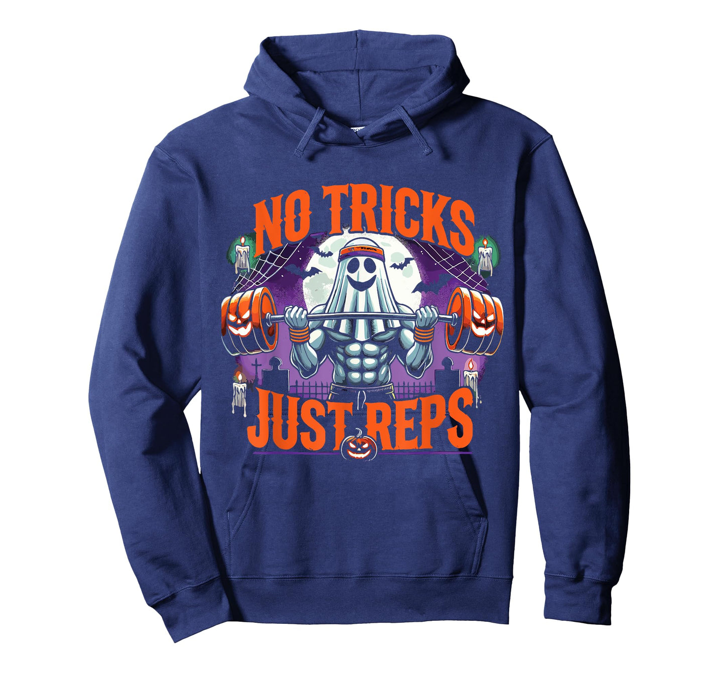 Halloween Workout No Tricks Just Reps Ghost Gym T-Shirt