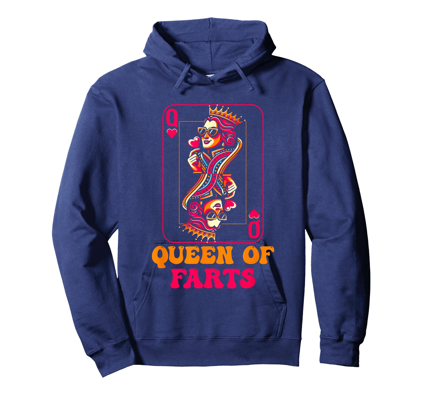 Queen of Farts Playing Card Parody with Crowned Lady Retro T-Shirt