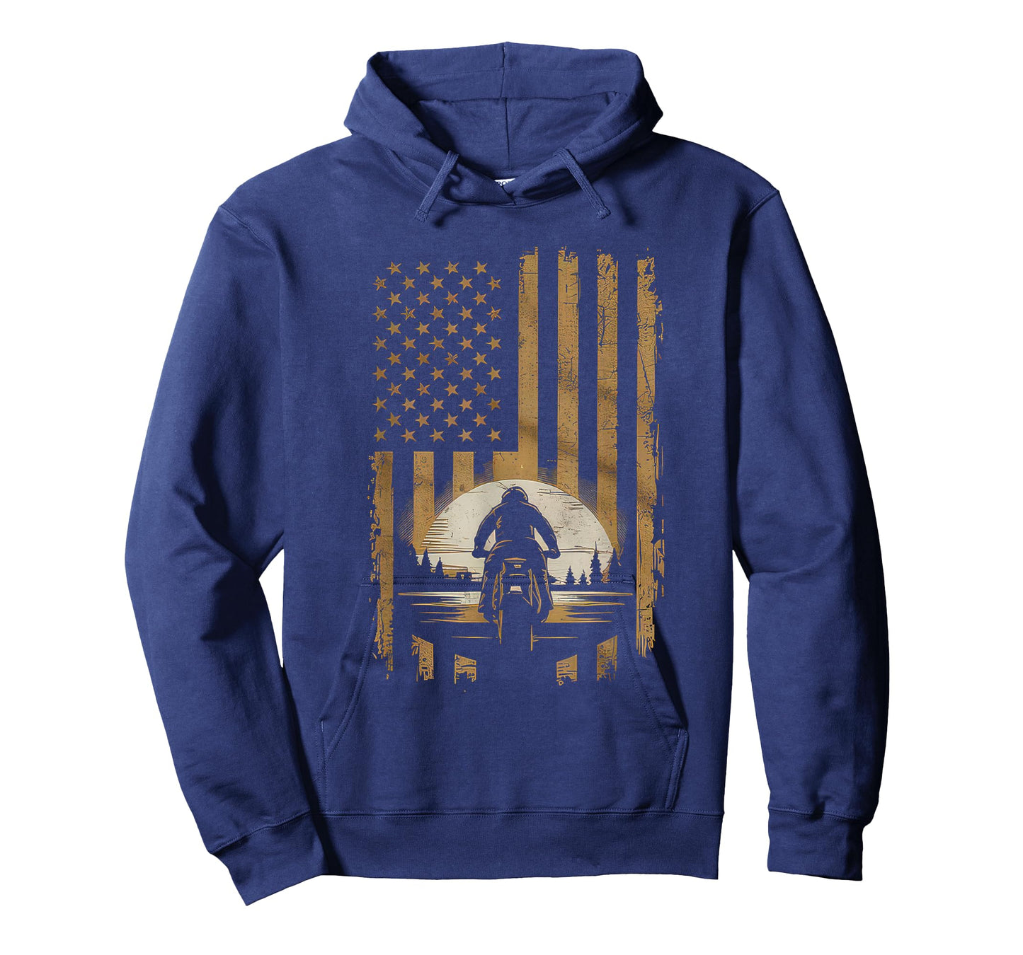 American Flag Motorcycle Tshirt USA Flag Biker Retro T-Shirt