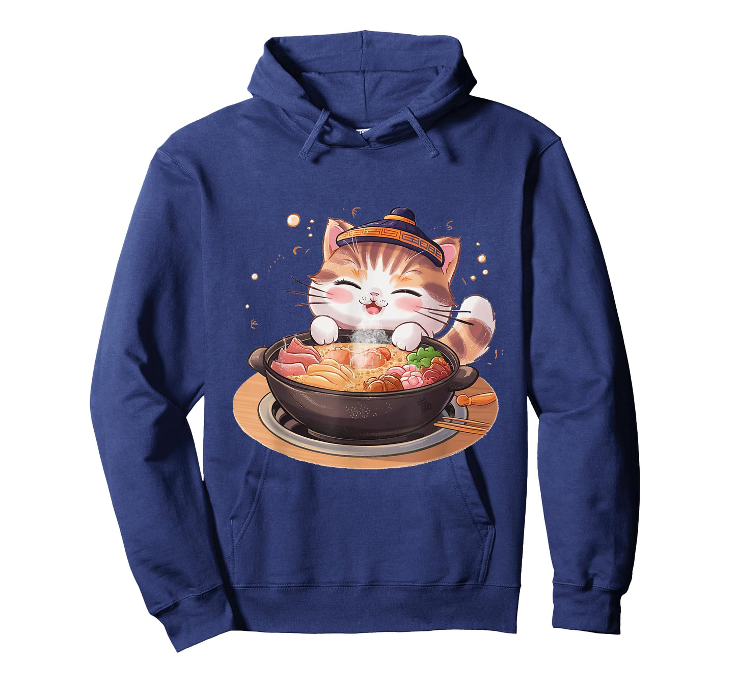 Kawaii Anime Cat Hot Pot Bowl Cute Feline Eats Chinese Food Men Women Kids T-Shirt