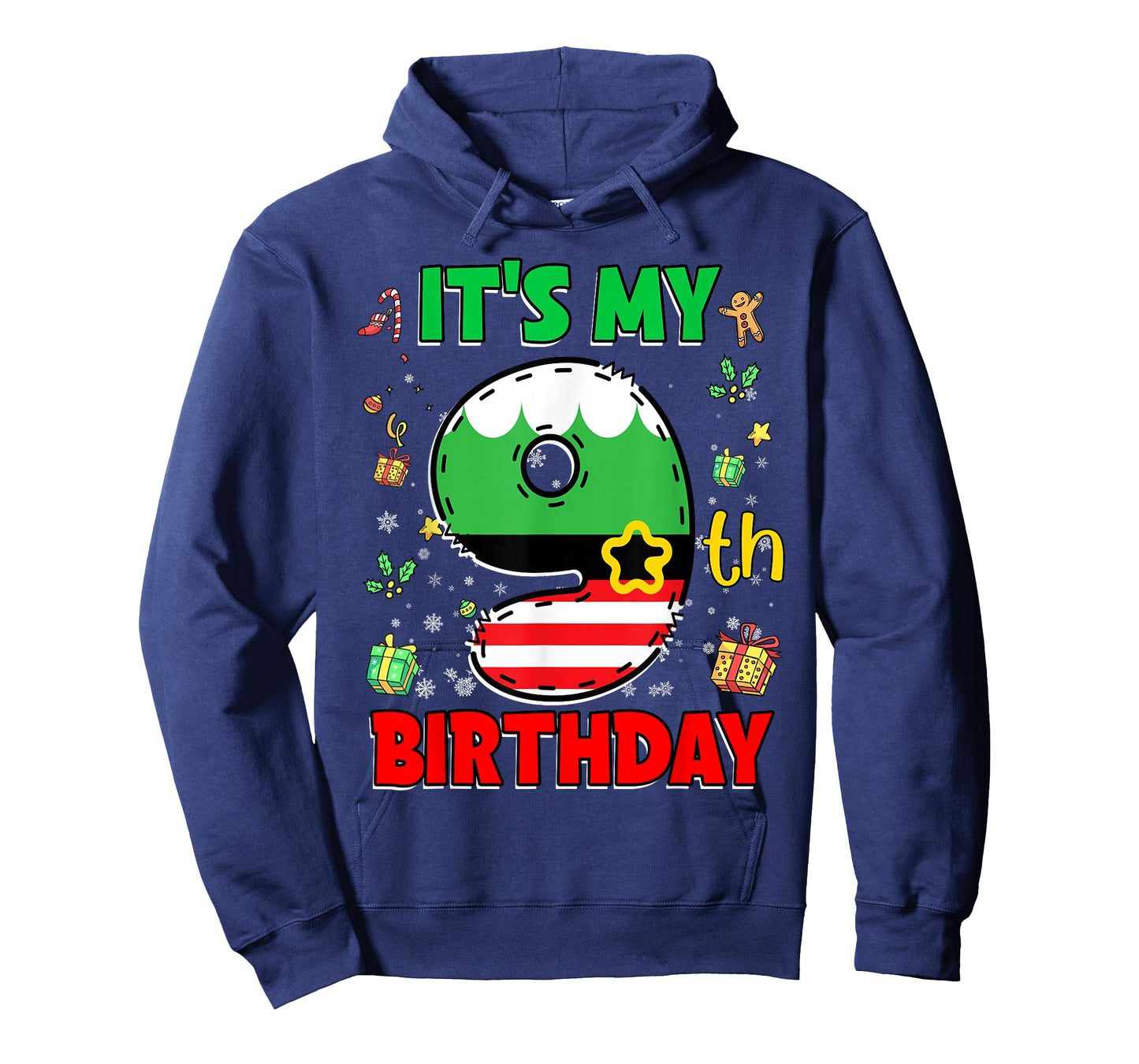 9th Birthday Boy Girl Christmas Elf 9 Years Old Kids Gifts T-Shirt