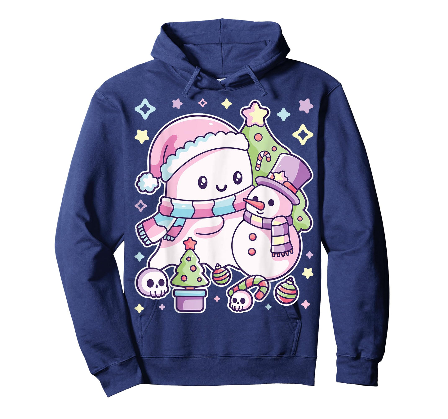 Christmas Ghost Lil Boo Xmas Tee Girls Kids Toddler Pastel T-Shirt