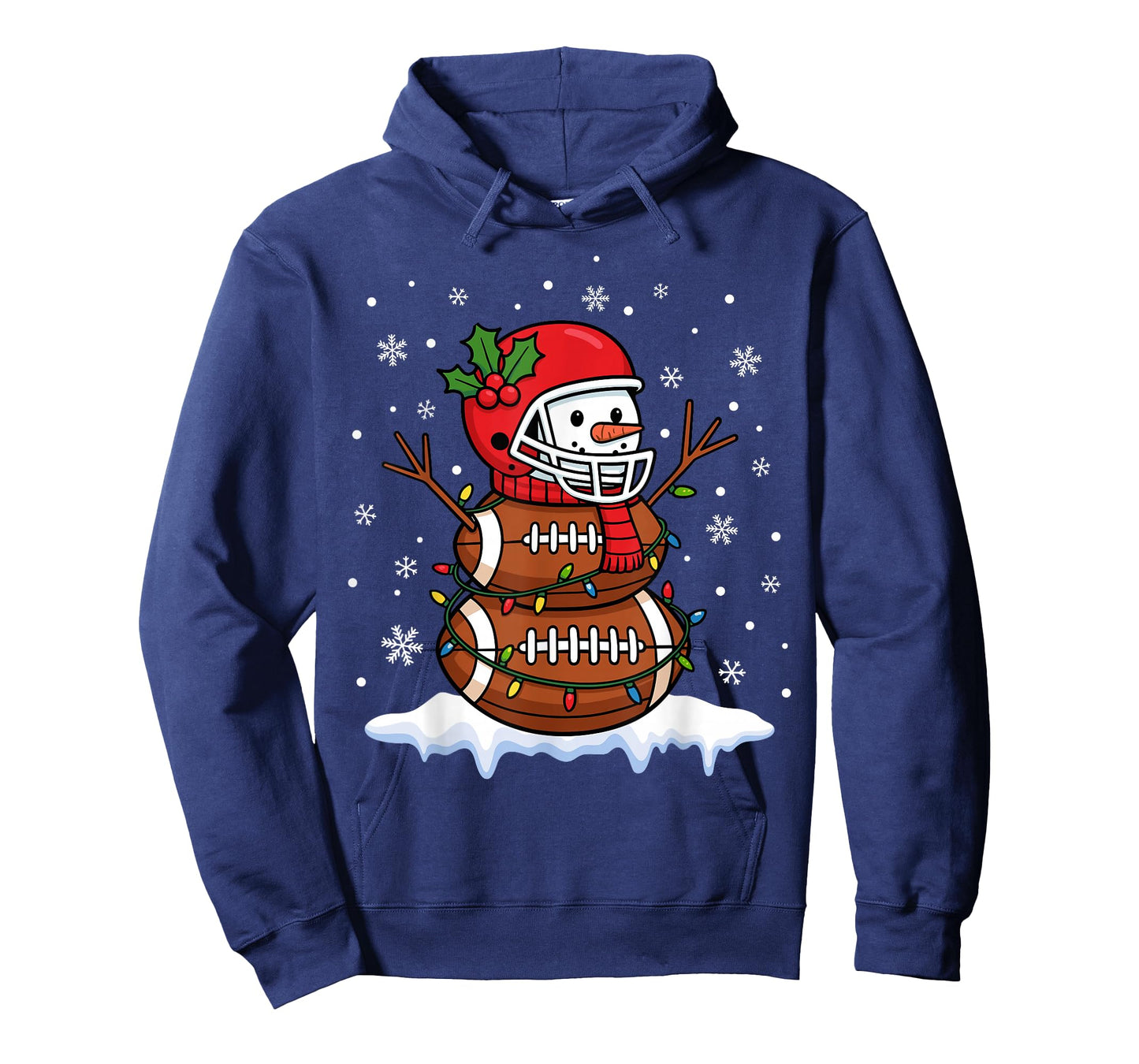 Merry Christmas Football Snowman Holiday Sports Xmas Pajamas T-Shirt