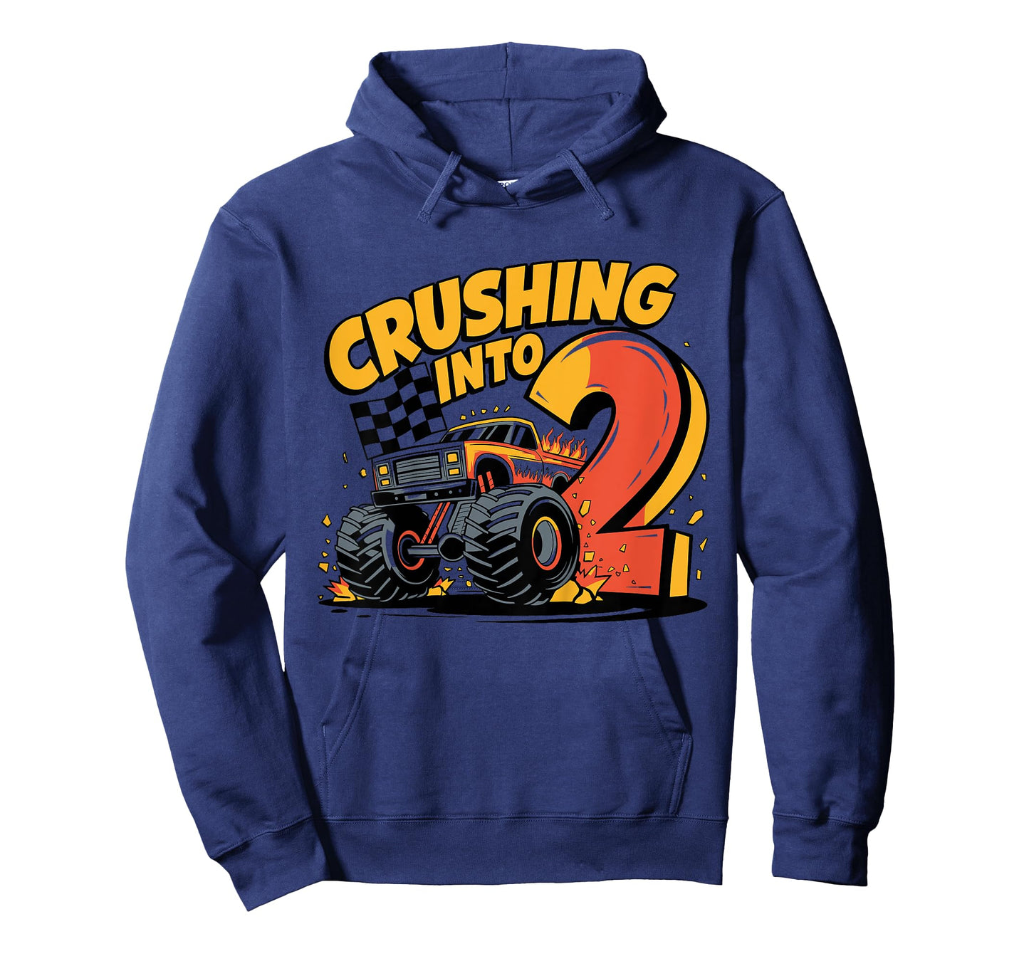 Crushing Into 2 Funny 2nd Birthday 2 Year Old Monster Truck T-Shirt