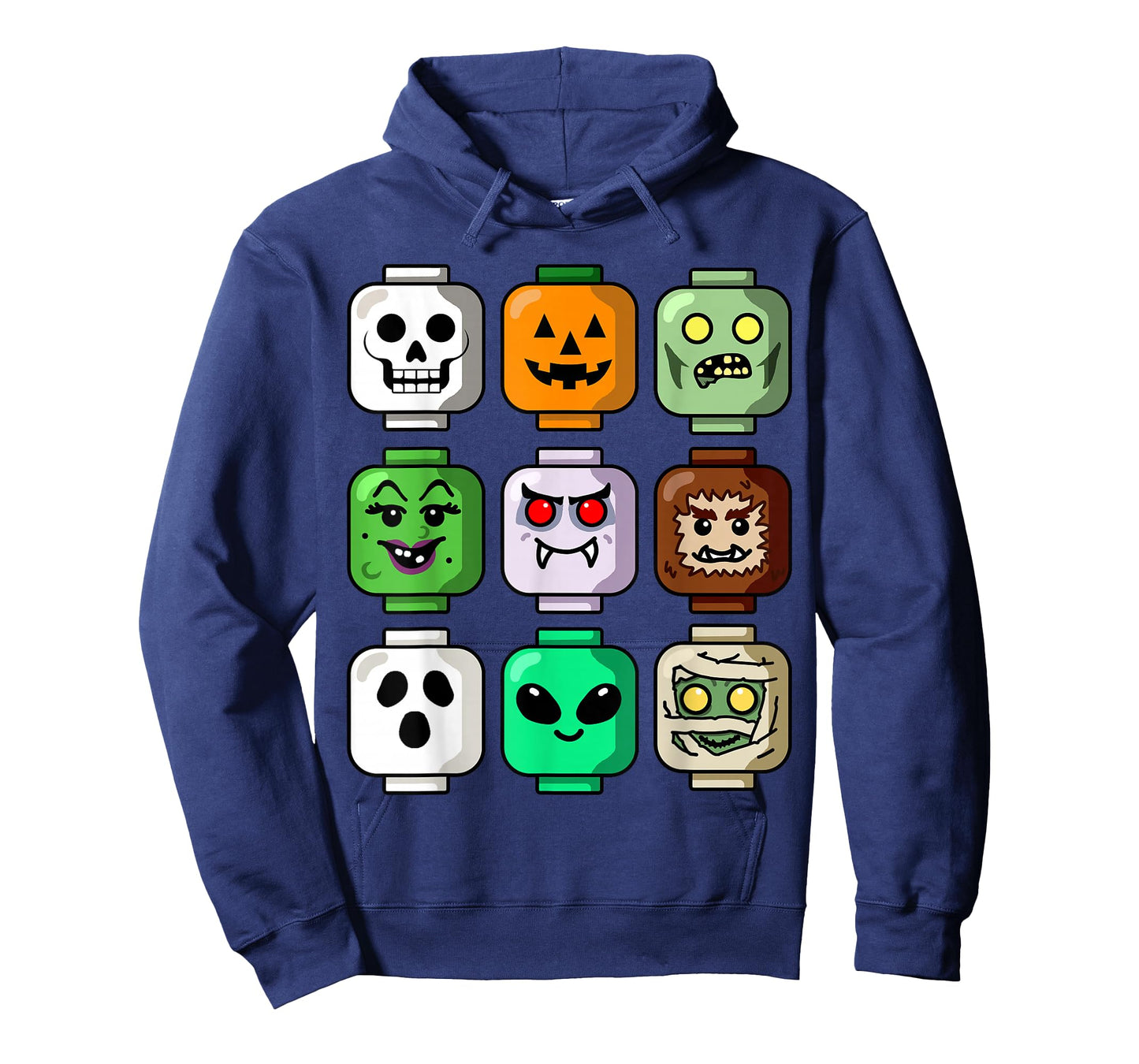Halloween Building Brick Head Pumpkin Ghost Zombie Boys T-Shirt