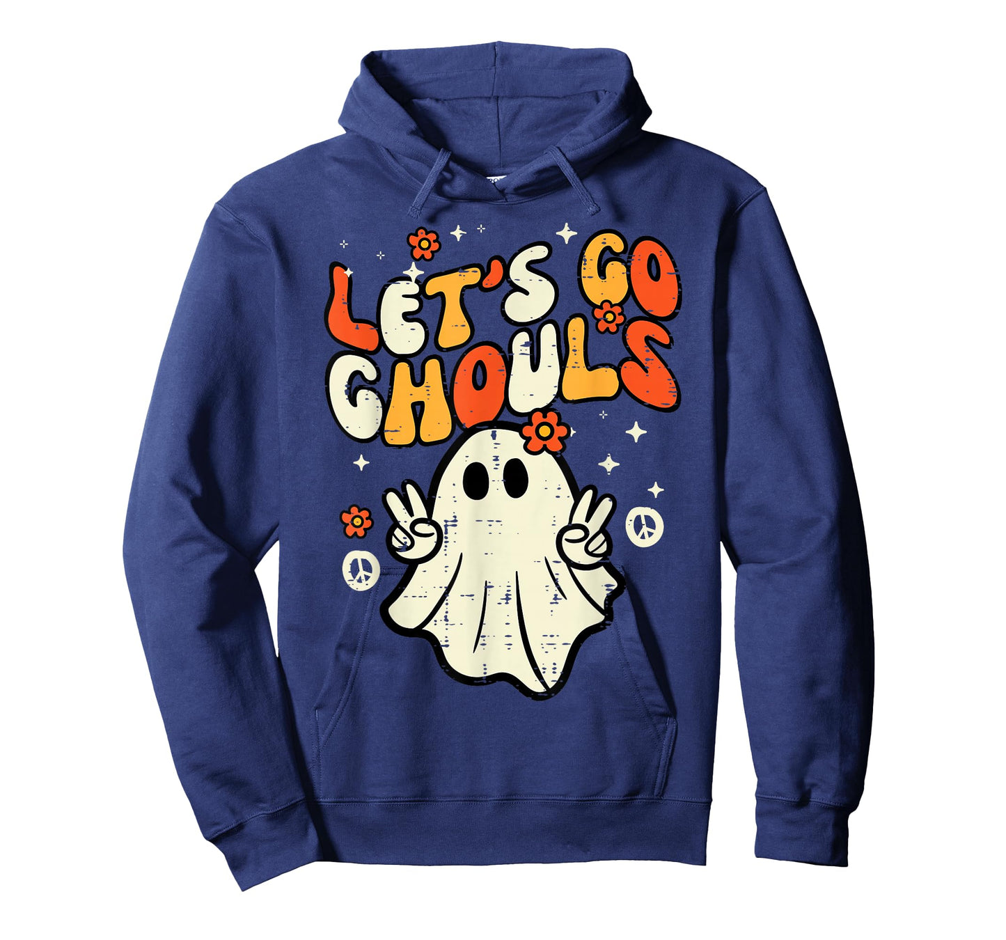 Halloween Lets Go Ghouls Ghost Retro Costume Women Girl Kids T-Shirt