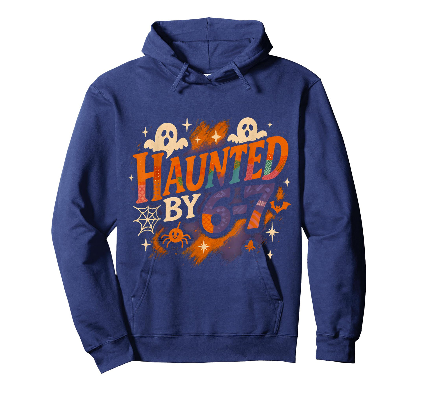 Haunted by 6-7 Funny Ghost Halloween Patchwork Design T-Shirt