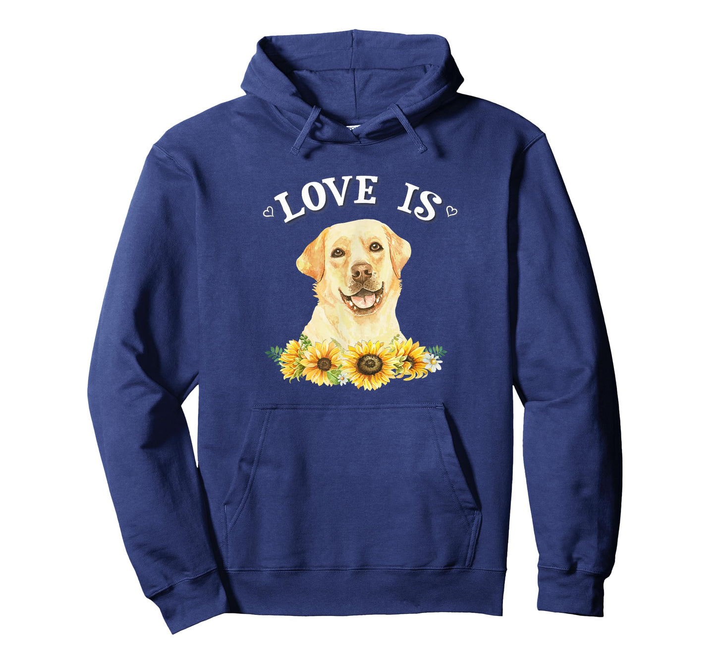 Womens Girls Cute Sunflowers Love is Yellow Lab Dog Lover T-Shirt