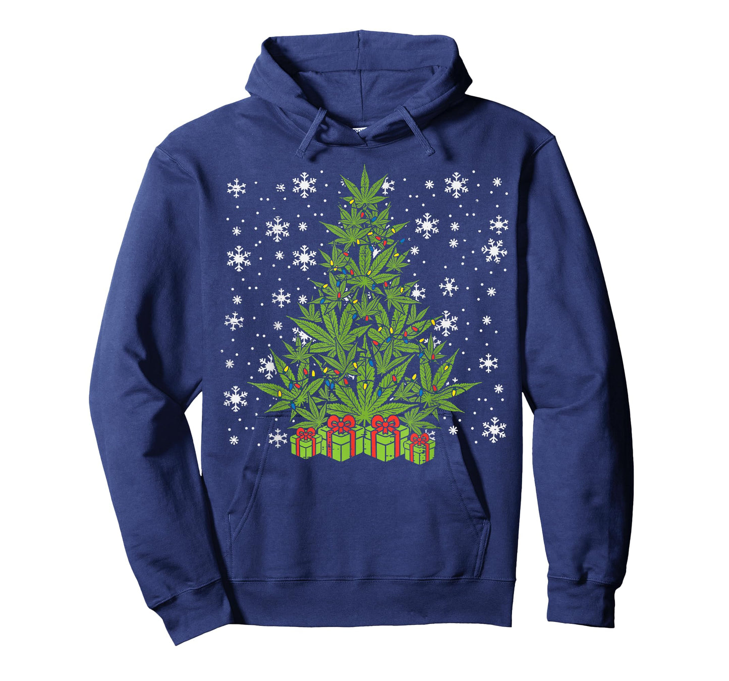 Weed Christmas Tree Funny Xmas Cannabis 420 Pot Men Women T-Shirt