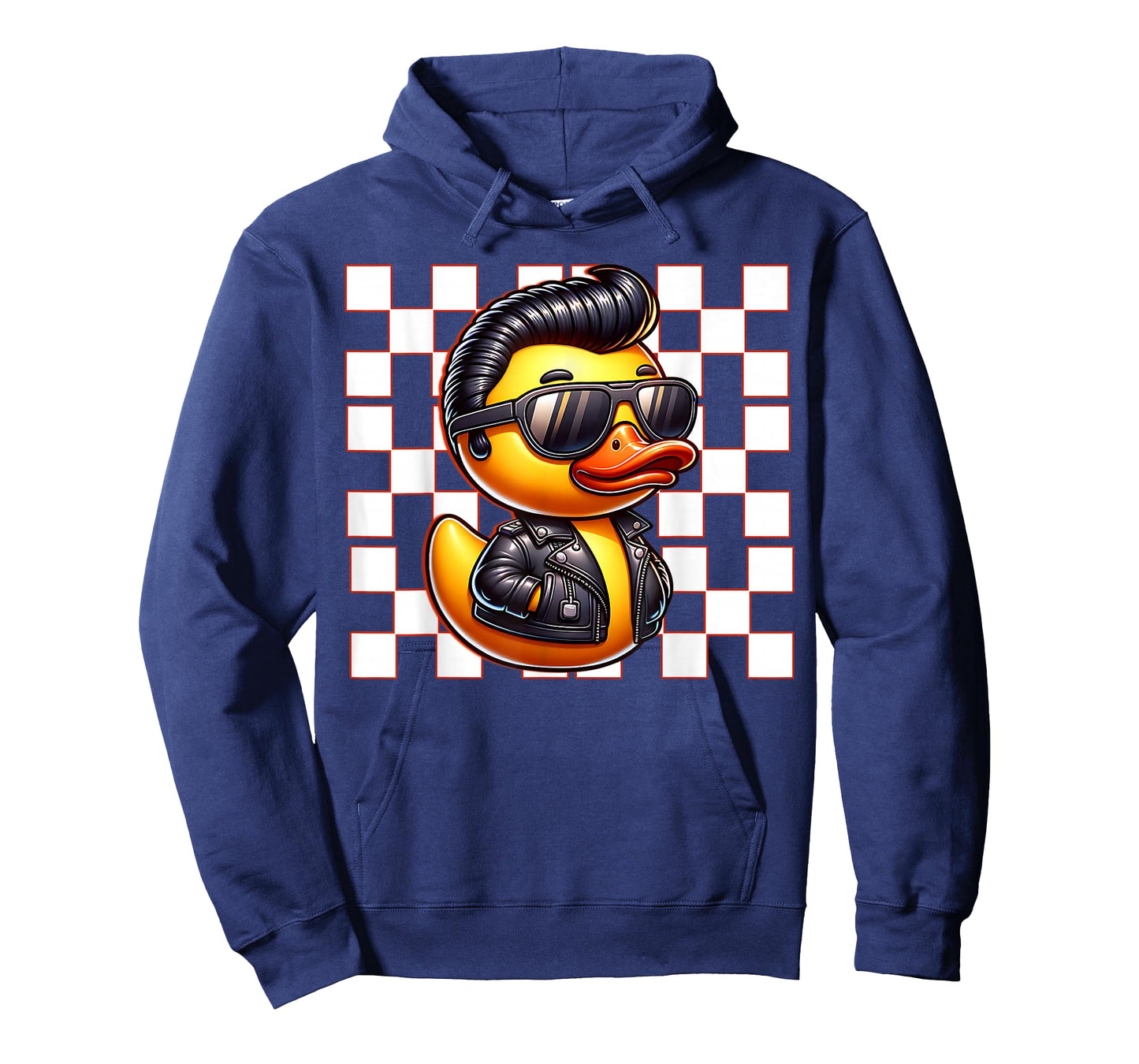 Checkered Greaser Rubber Duckie 50s Sock Hop Racing Themed T-Shirt