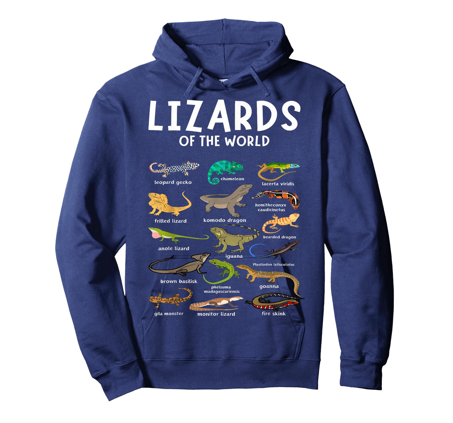 Types of Lizards of the World Reptile Herpetology Lizard T-Shirt