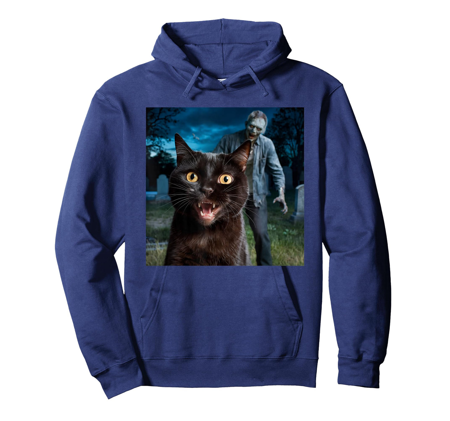 Cat and Zombie Selfie Photo Halloween for Cat Lovers T-Shirt