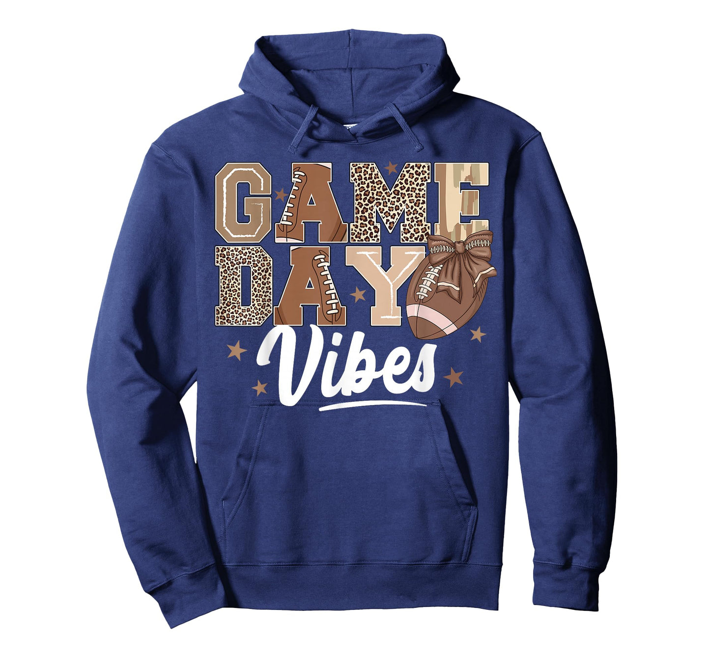 American Football Game Day Vibes Coquette Bow Football Lover T-Shirt