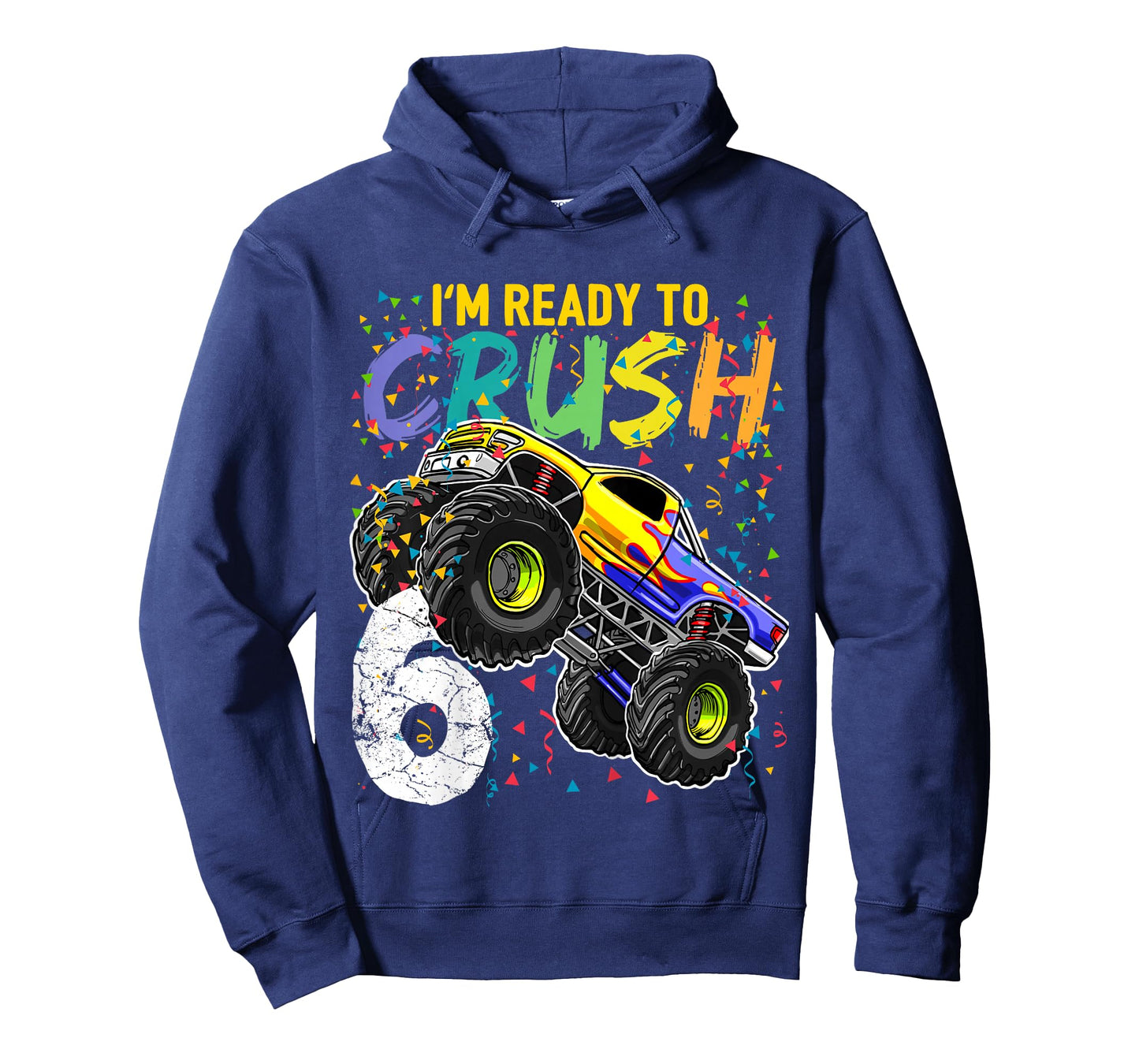 Kids Im Ready to Crush 6 Monster Truck 6th Birthday Shirt Boys T-Shirt
