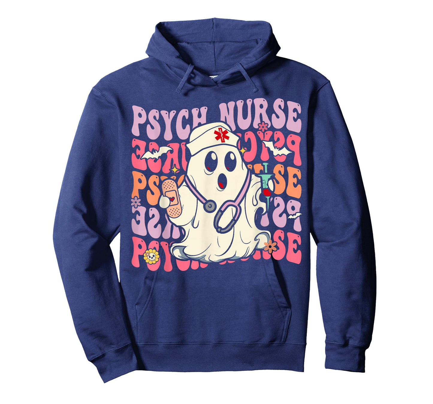 Retro Psych Nurse Groovy Halloween Psychiatric Nurse T-Shirt