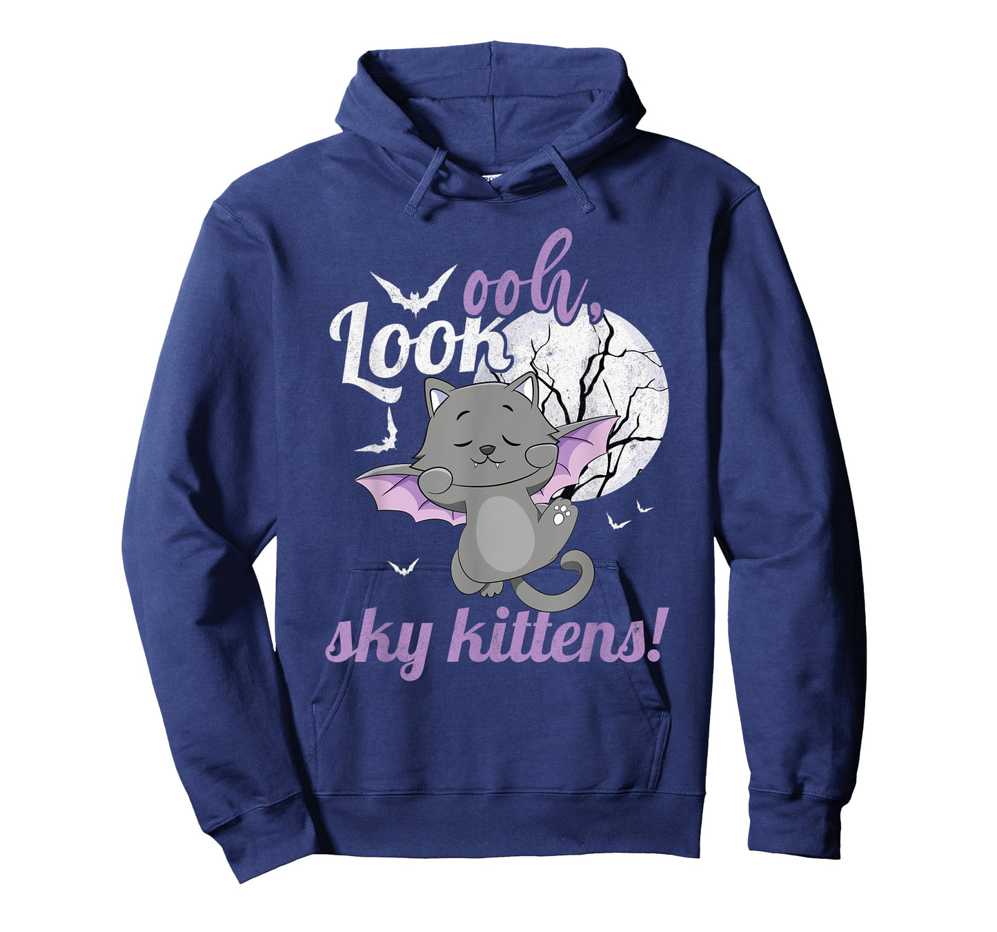 Oh Look Sky Kittens Funny Halloween Bat Cat Women T-Shirt