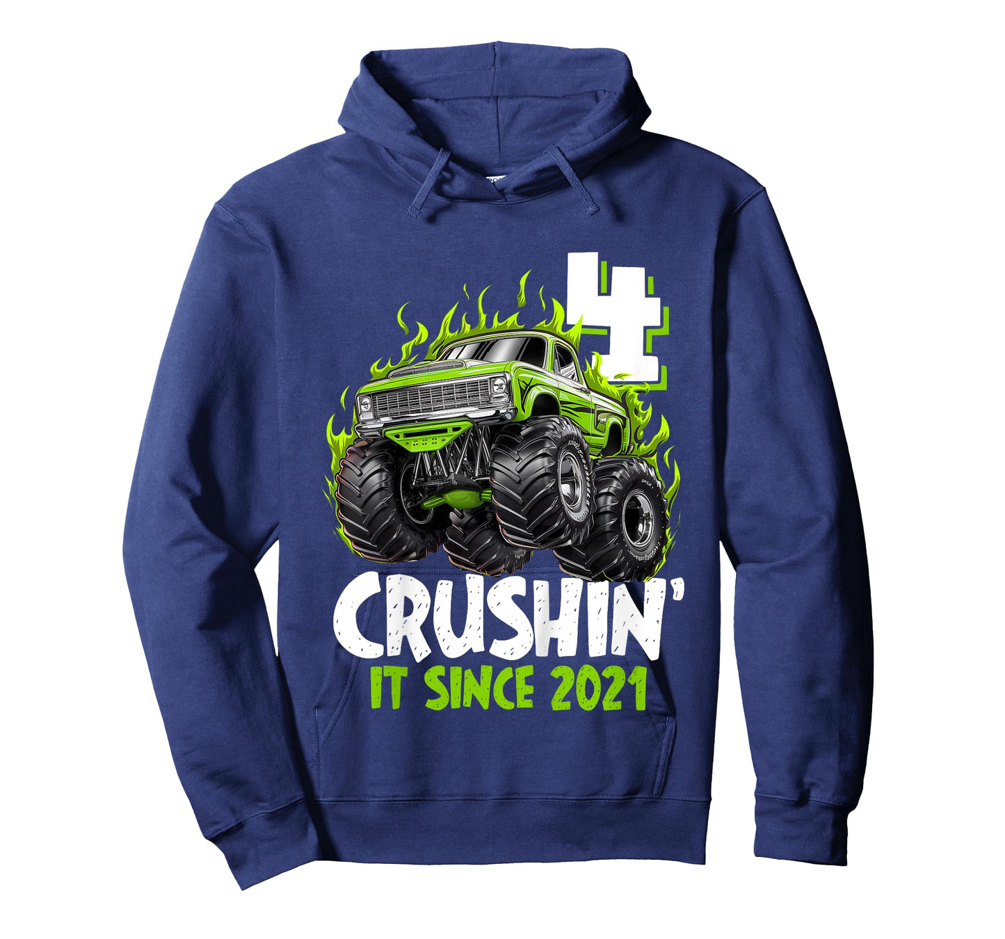 Kids Birthday Monster Truck 4 Year Old Boys 4th Party Born 2021 T-Shirt