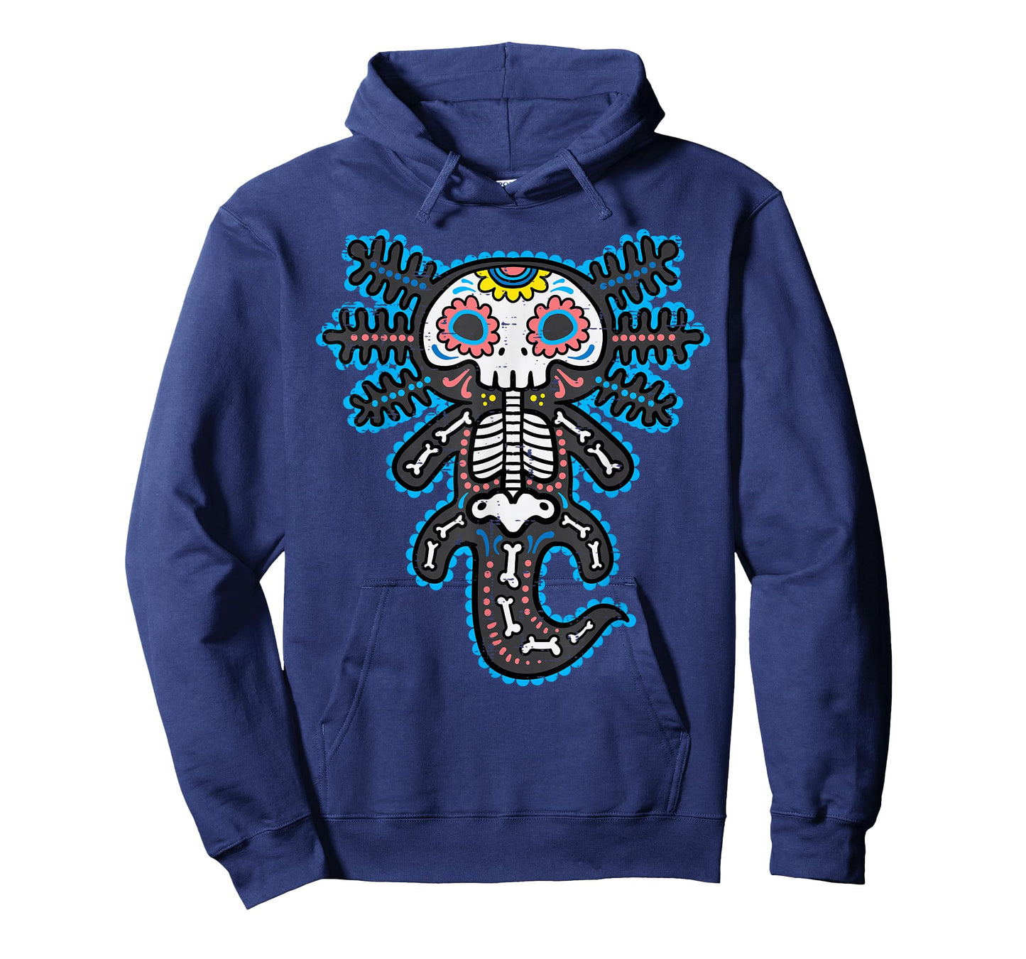 Sugar Skull Axolotl Skeleton Halloween Dia De Los Muertos T-Shirt
