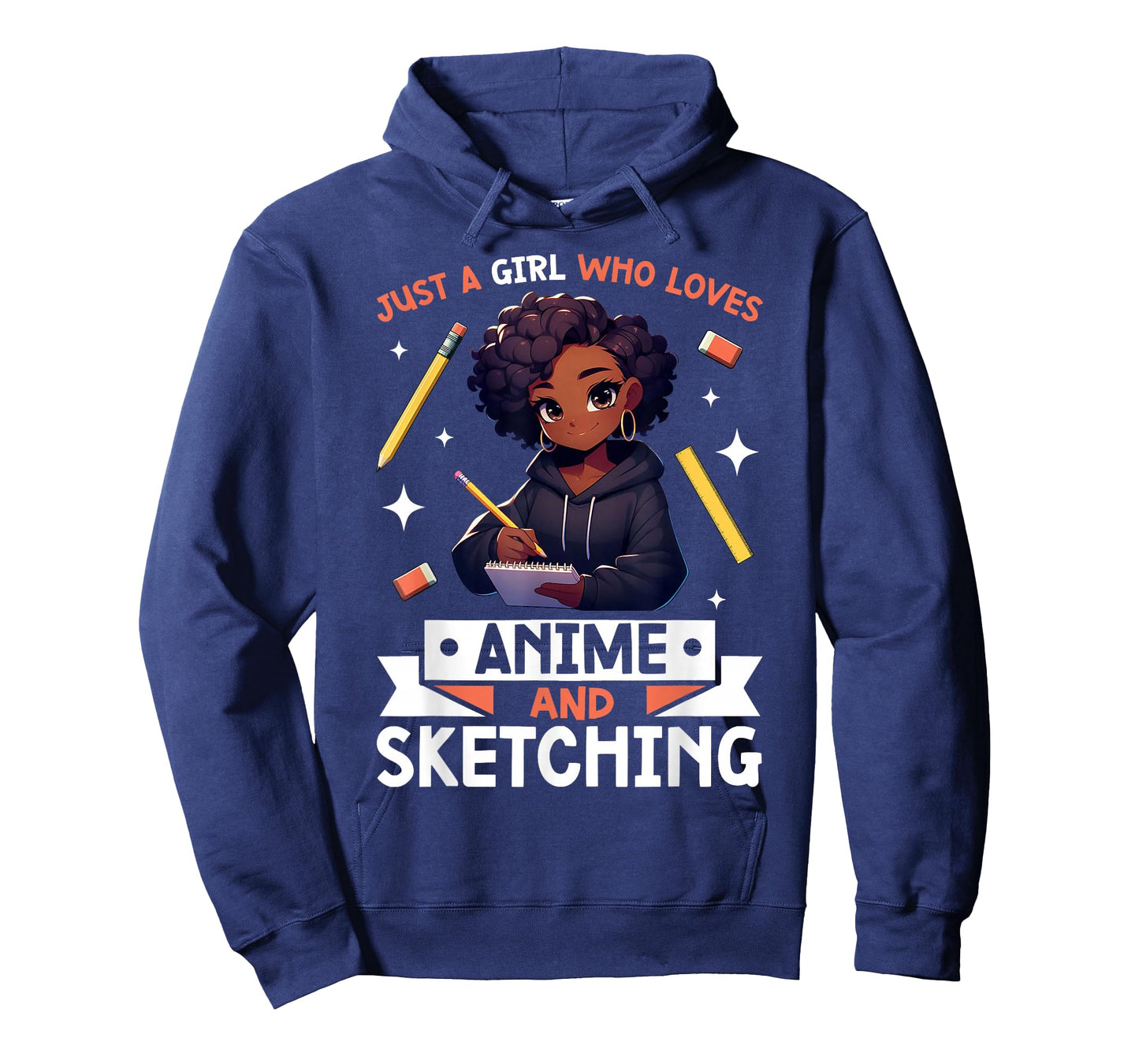 Just A Girl Who Loves Anime And Sketching Afro Anime Merch T-Shirt