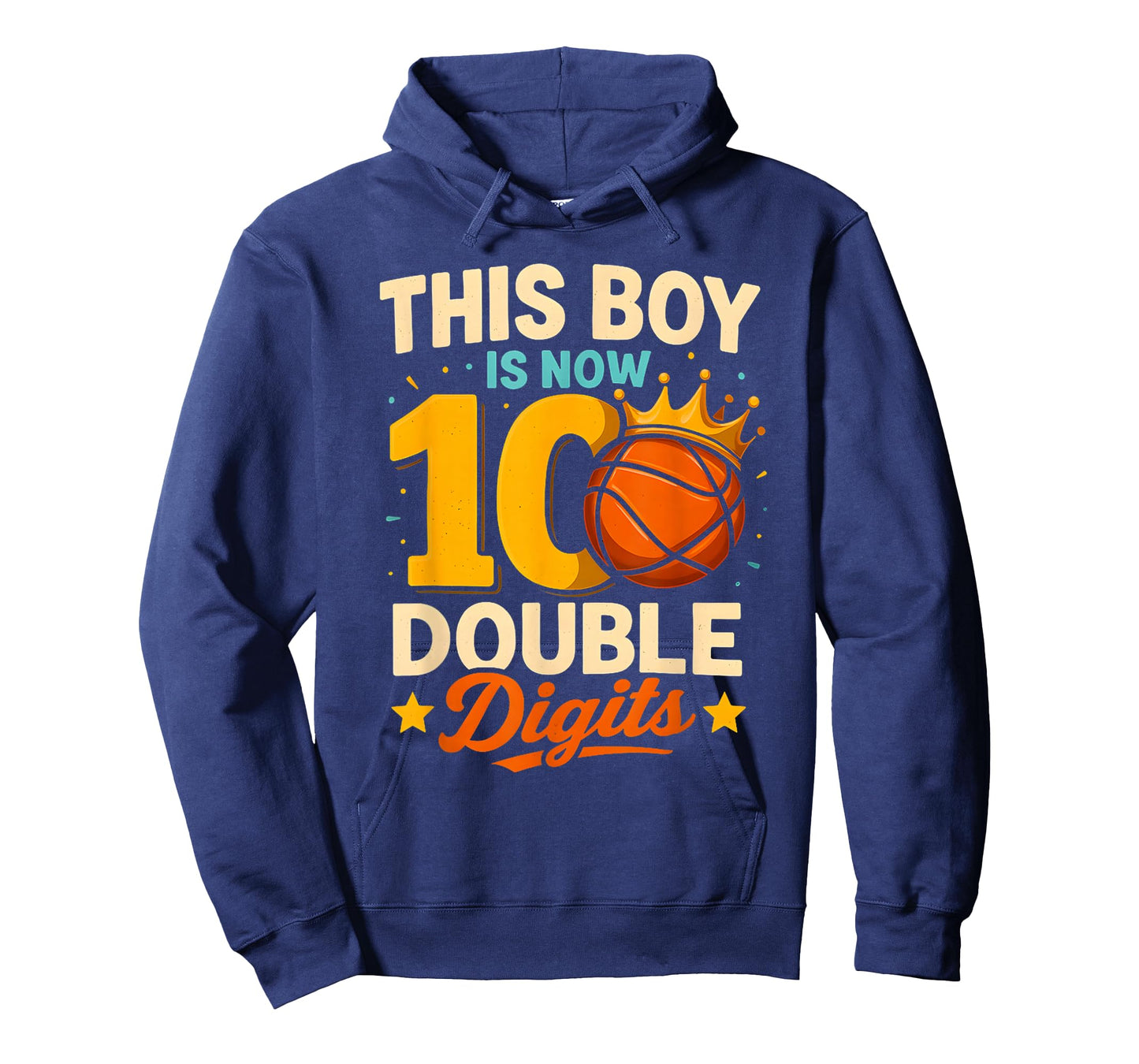 Double Digits Basketball Birthday Boy 10 Year Celebration T-Shirt