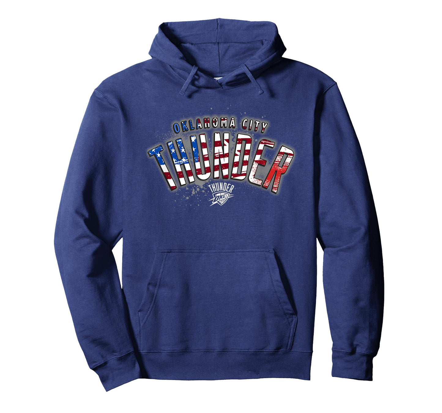 NBA Oklahoma City Thunder American Flag Distressed Paint T-Shirt