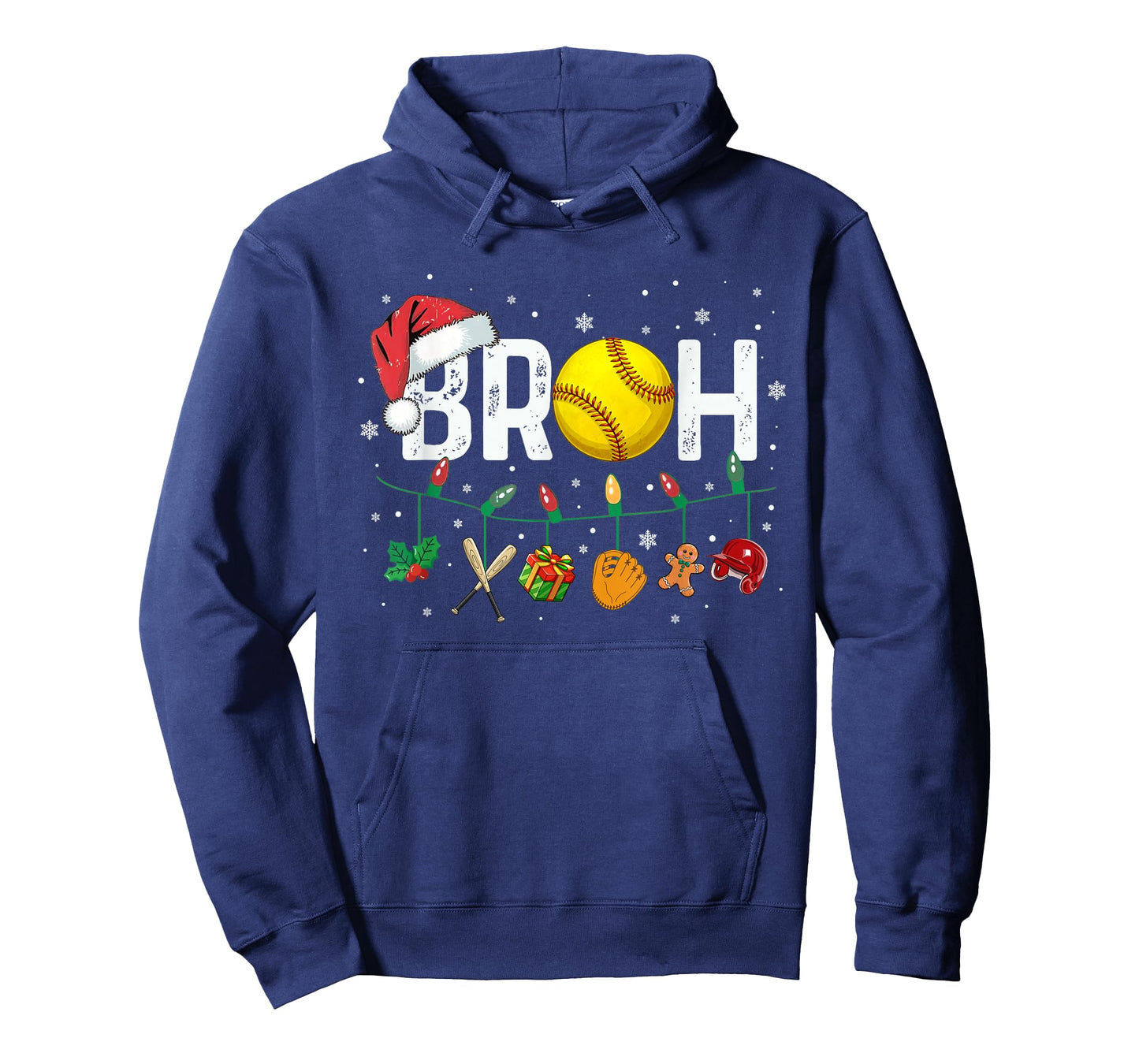 Bruh Funny Christmas Softball Teens Boys Kids Xmas Pajamas T-Shirt