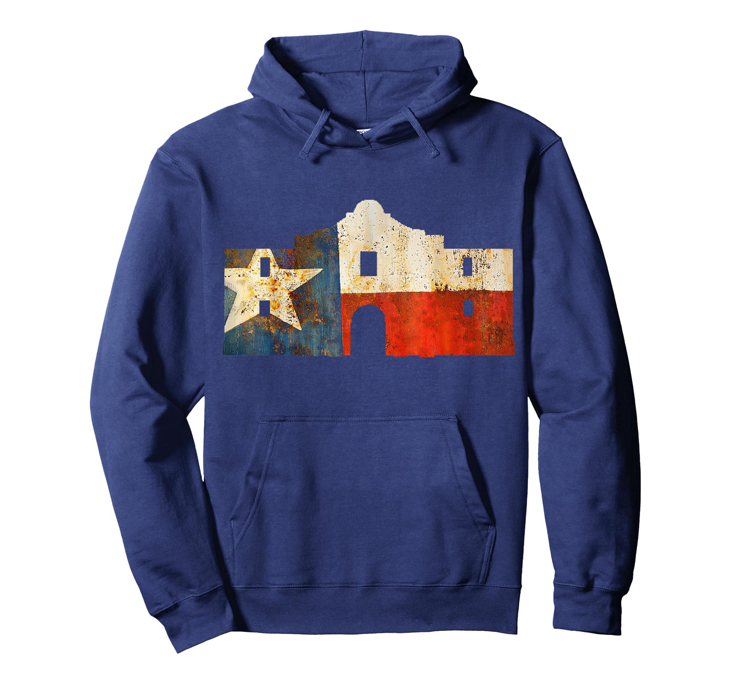 Texas Alamo wrapped in a rustic Texas flag T-Shirt