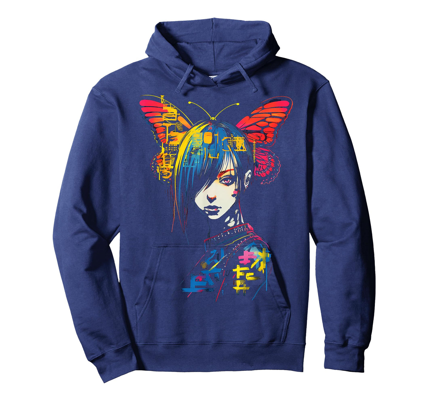 Anime Butterfly Colorful Text Graphic Women Anime T-Shirt