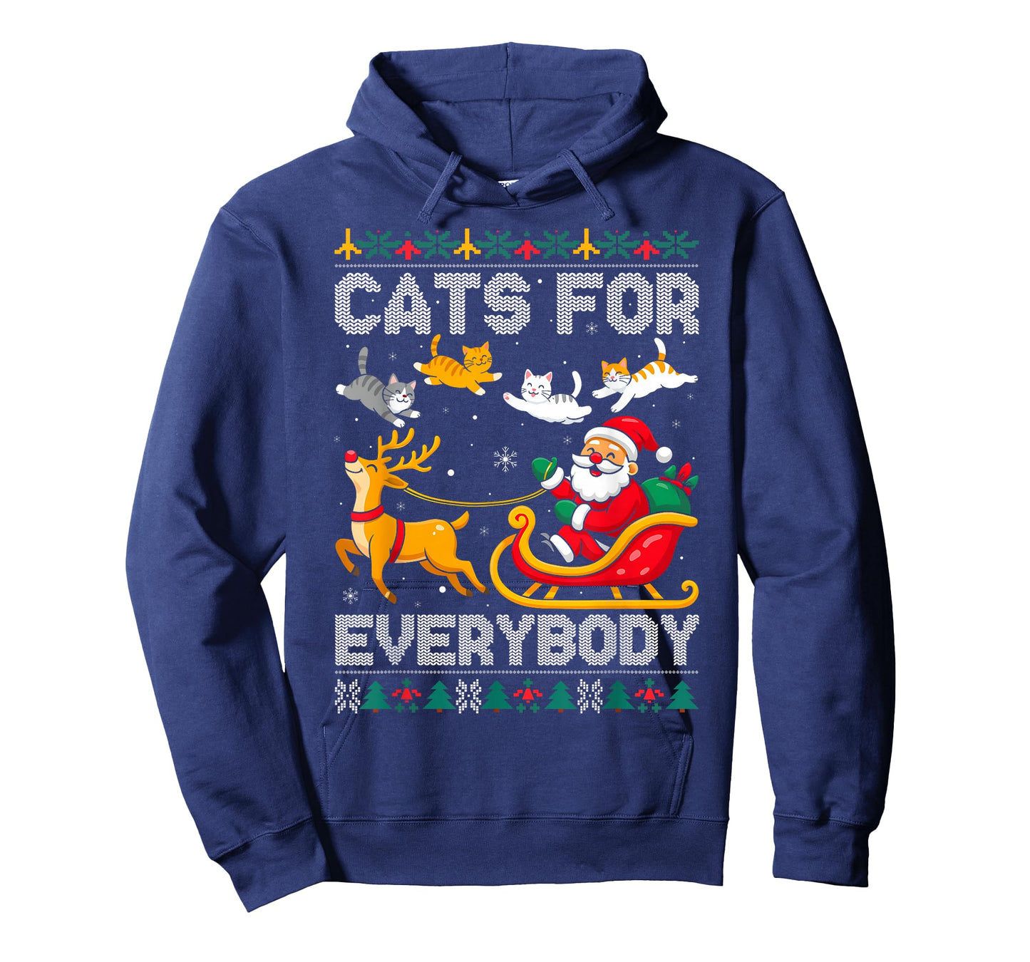 Cats for Everybody Christmas Cat Funny Xmas Women Santa Kids T-Shirt