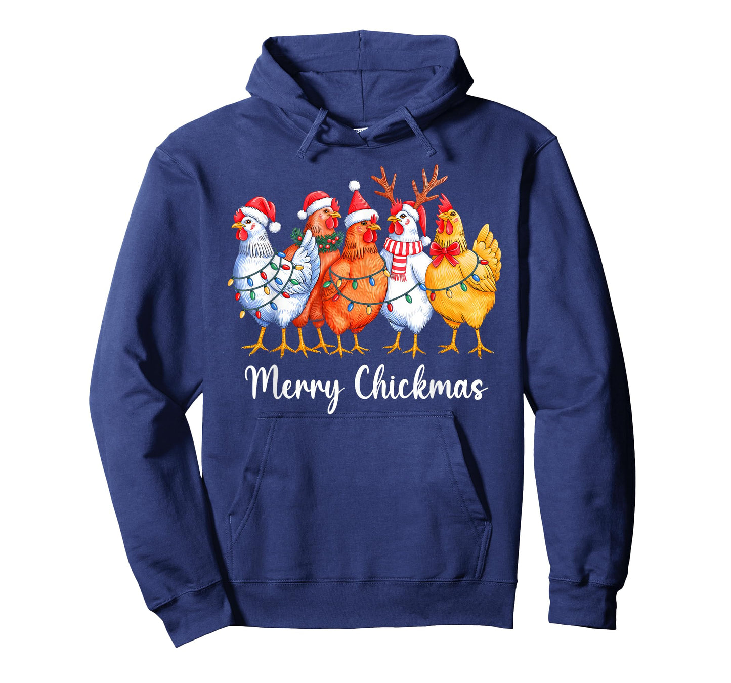 Merry Chickmas Funny Christmas Chicken Lover Santa Hat Xmas T-Shirt