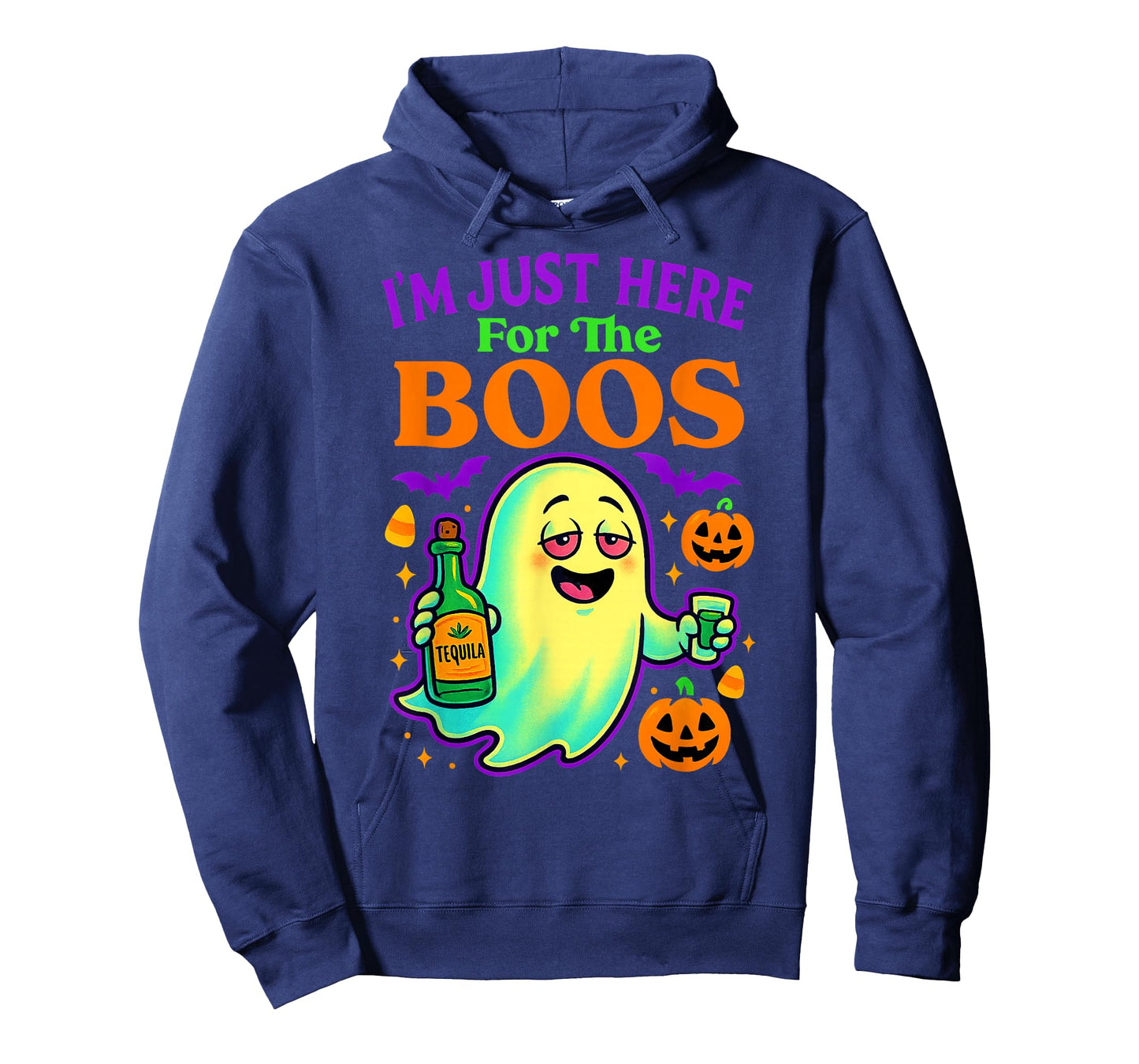 Iโm Just Here for The Boos Funny Halloween Ghost Tequila T-Shirt